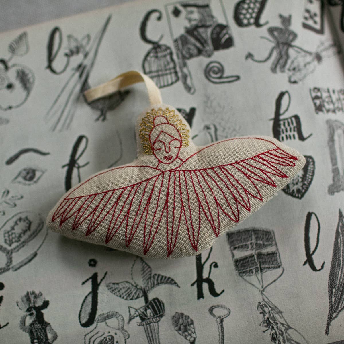 Cupid's Bow - Cotton Ornament