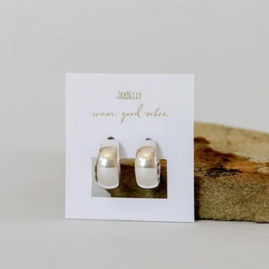 Silver Hoop Wide Earring