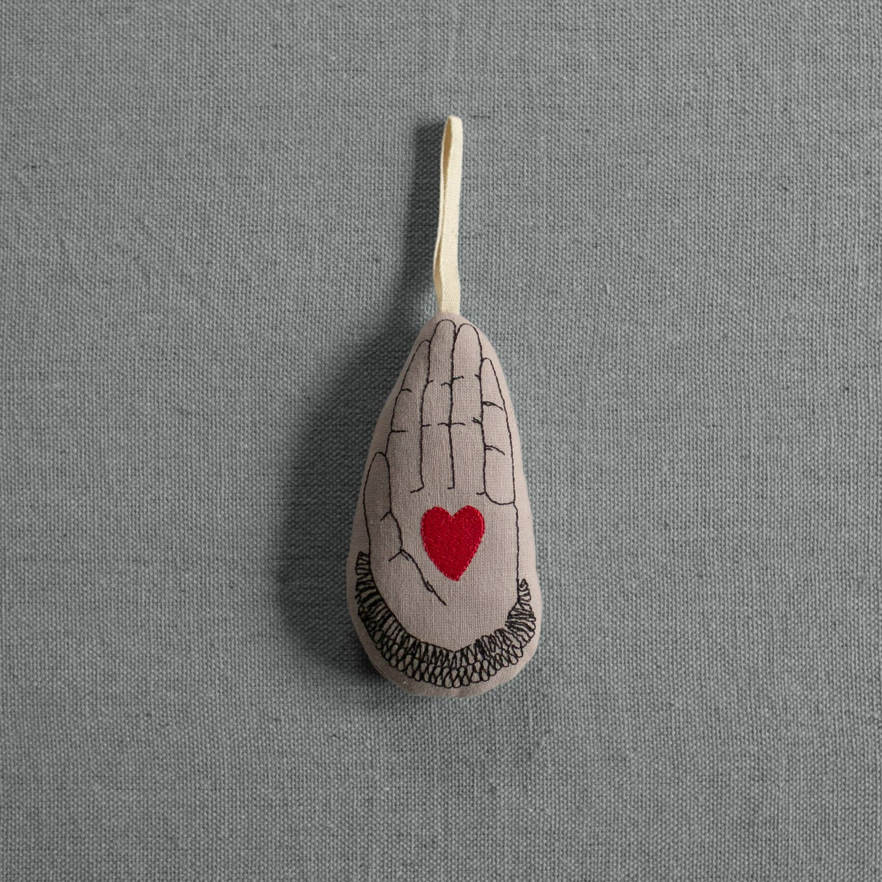 Heart in Hand - Cotton & Lavender filled Ornament