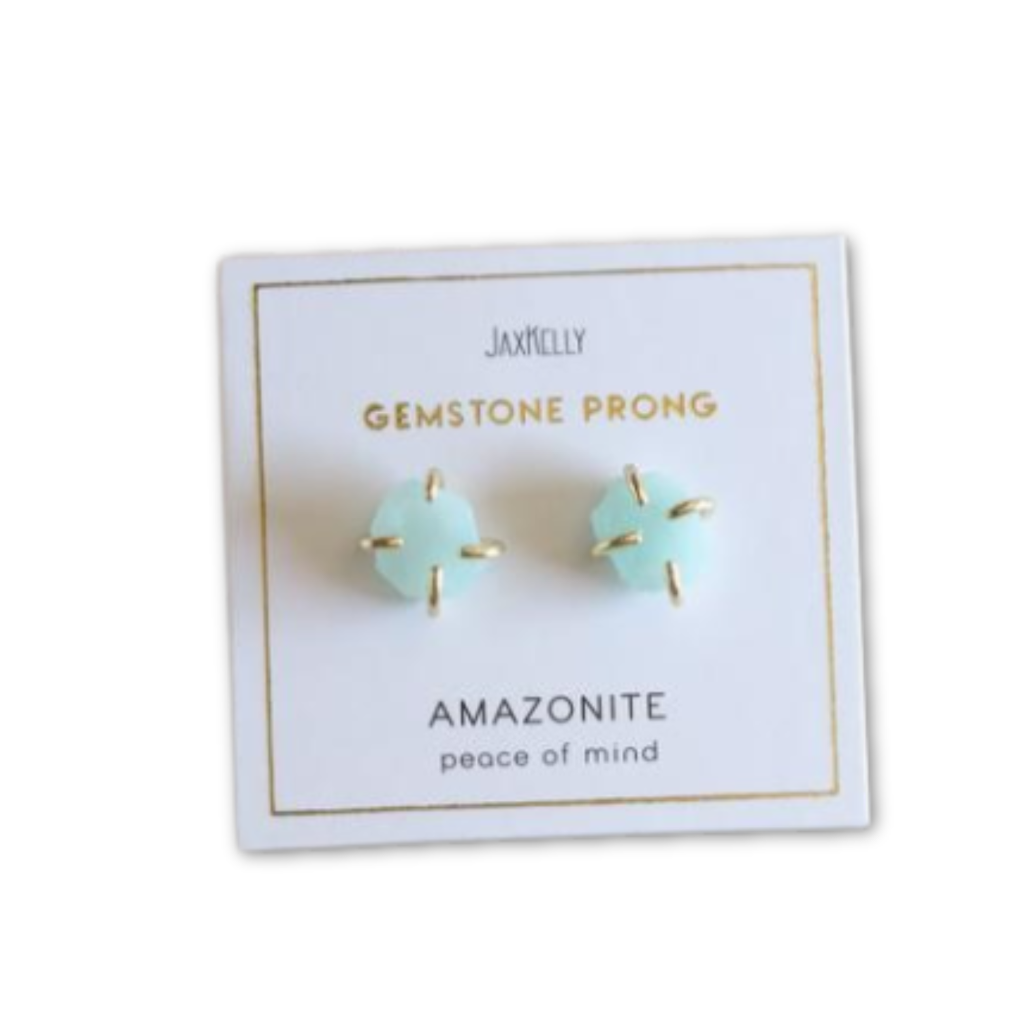 amazonite pronged stud earrings