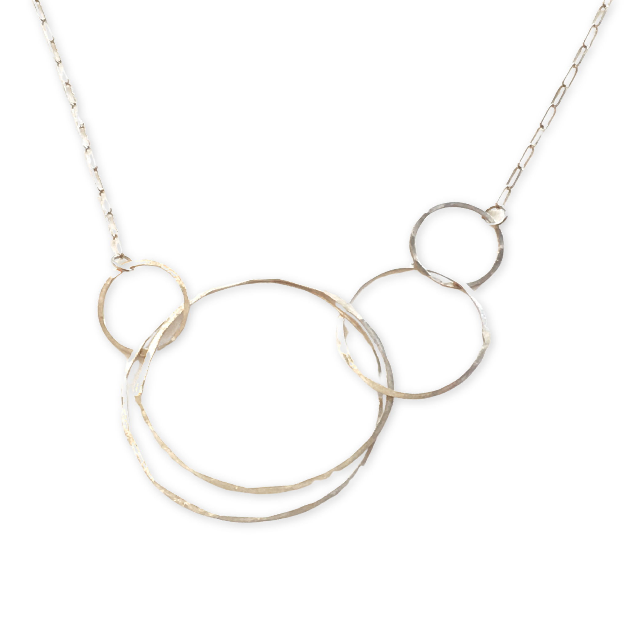 necklace with five different sized circles