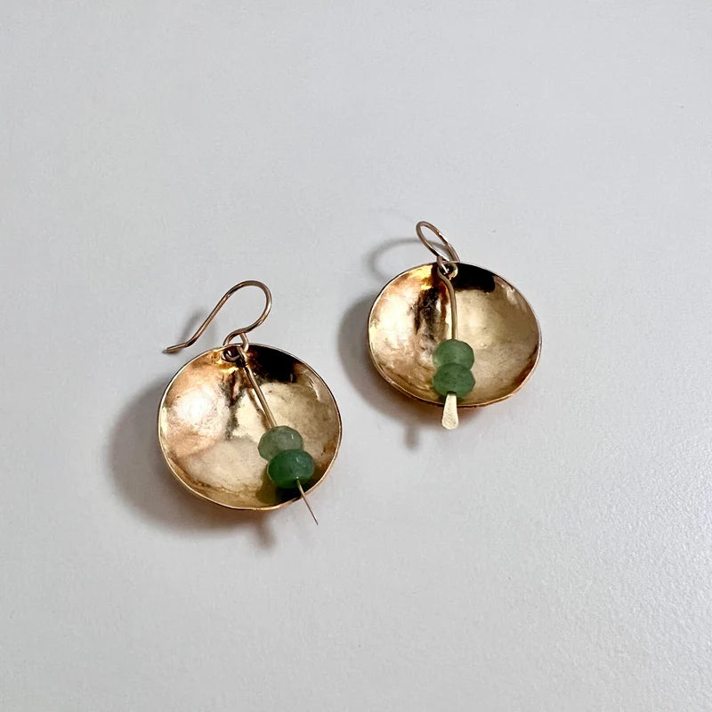 Aventurine Moon Earrings