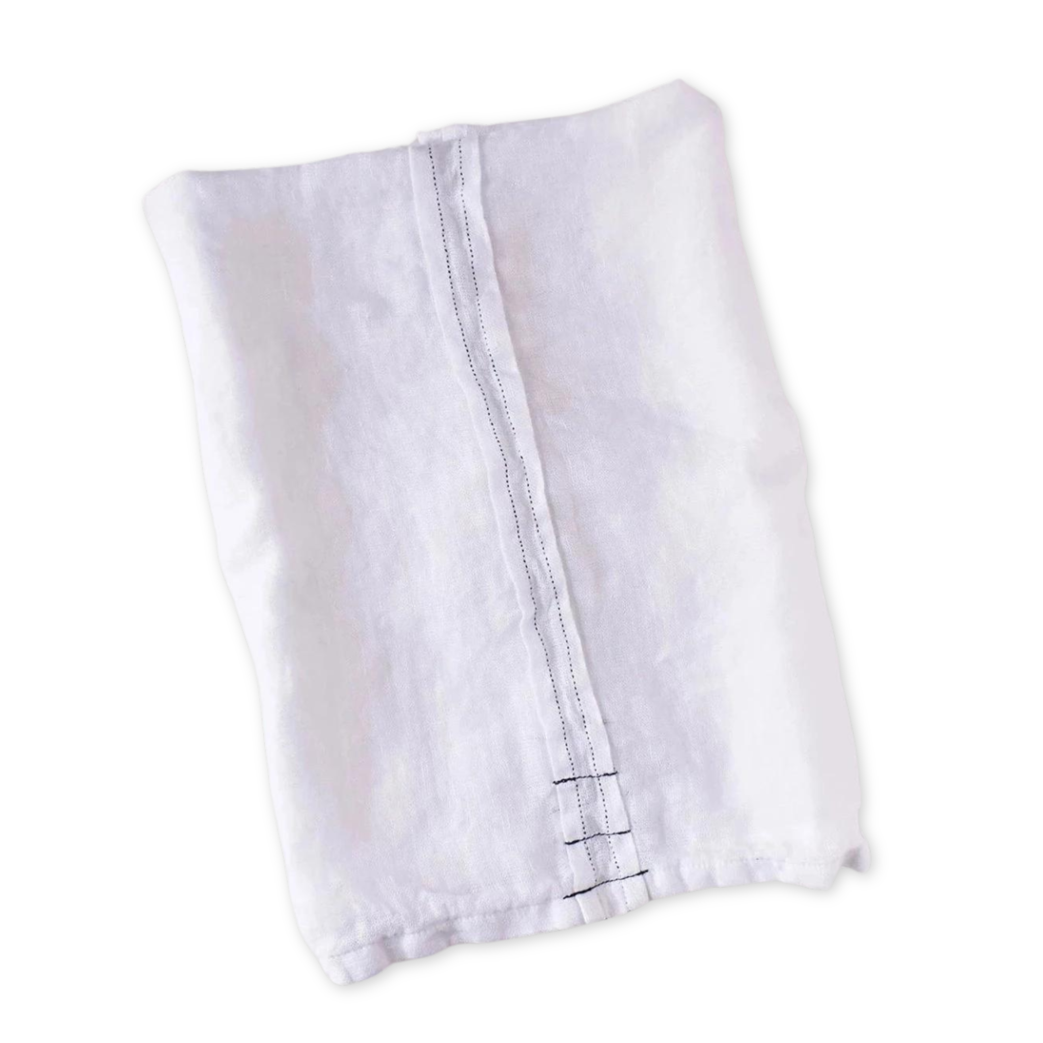 linen table runner with stitching down the middle