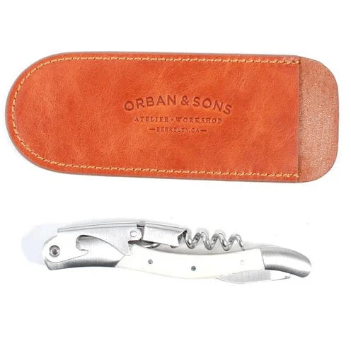 Large Corkscrew With Leather Pouch