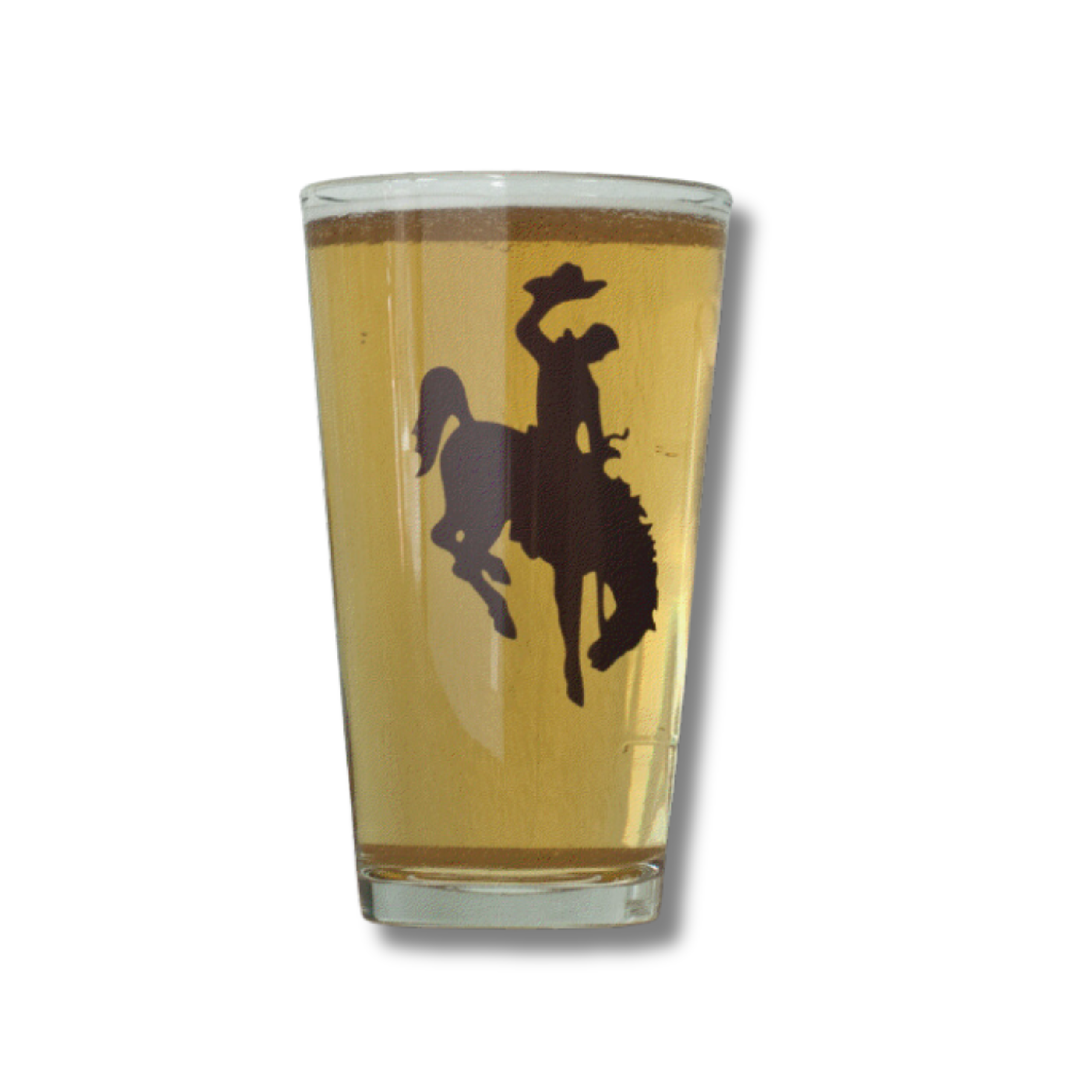 Bucking Bronco Pint Glass