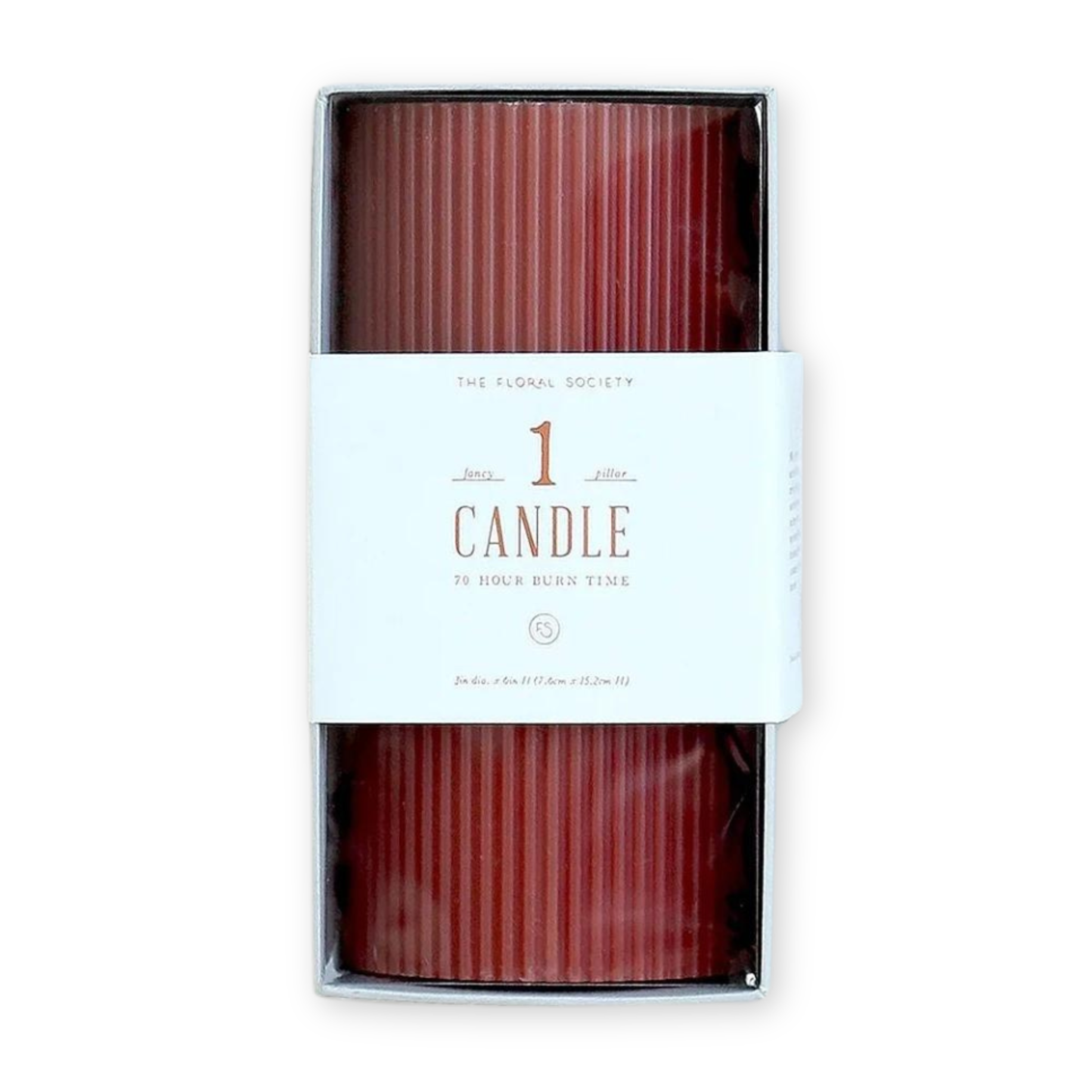 Red Pillar candle in a box