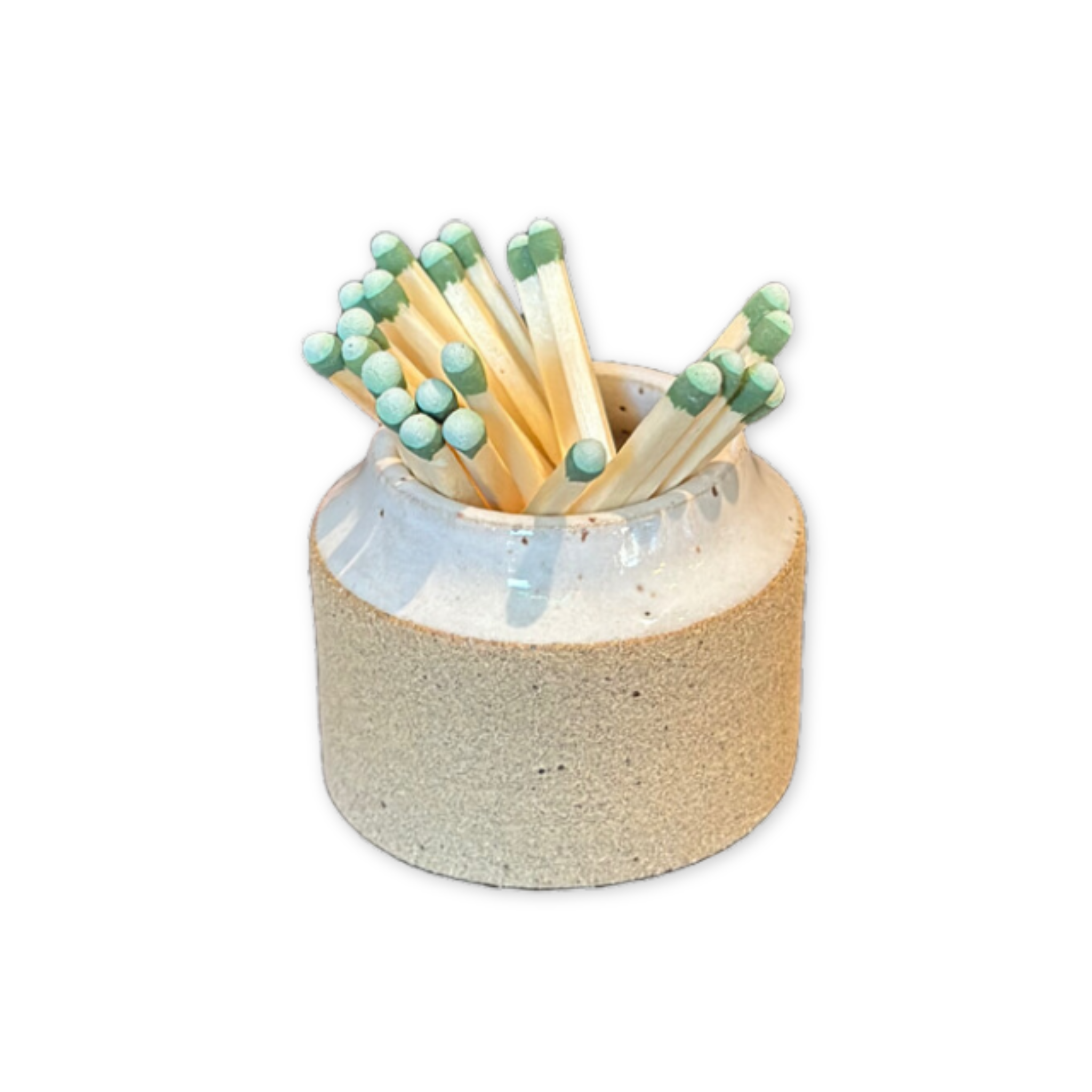 ceramic match striker with a glazed top
