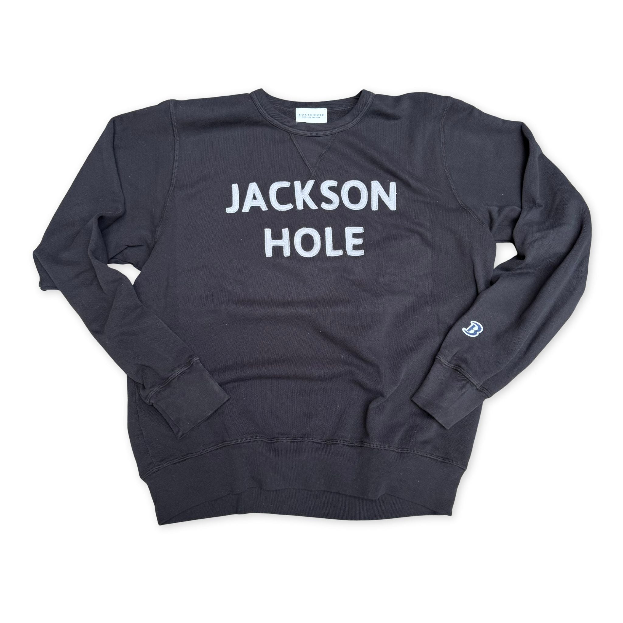 Jackson Hole Crewneck - Charcoal with Grey