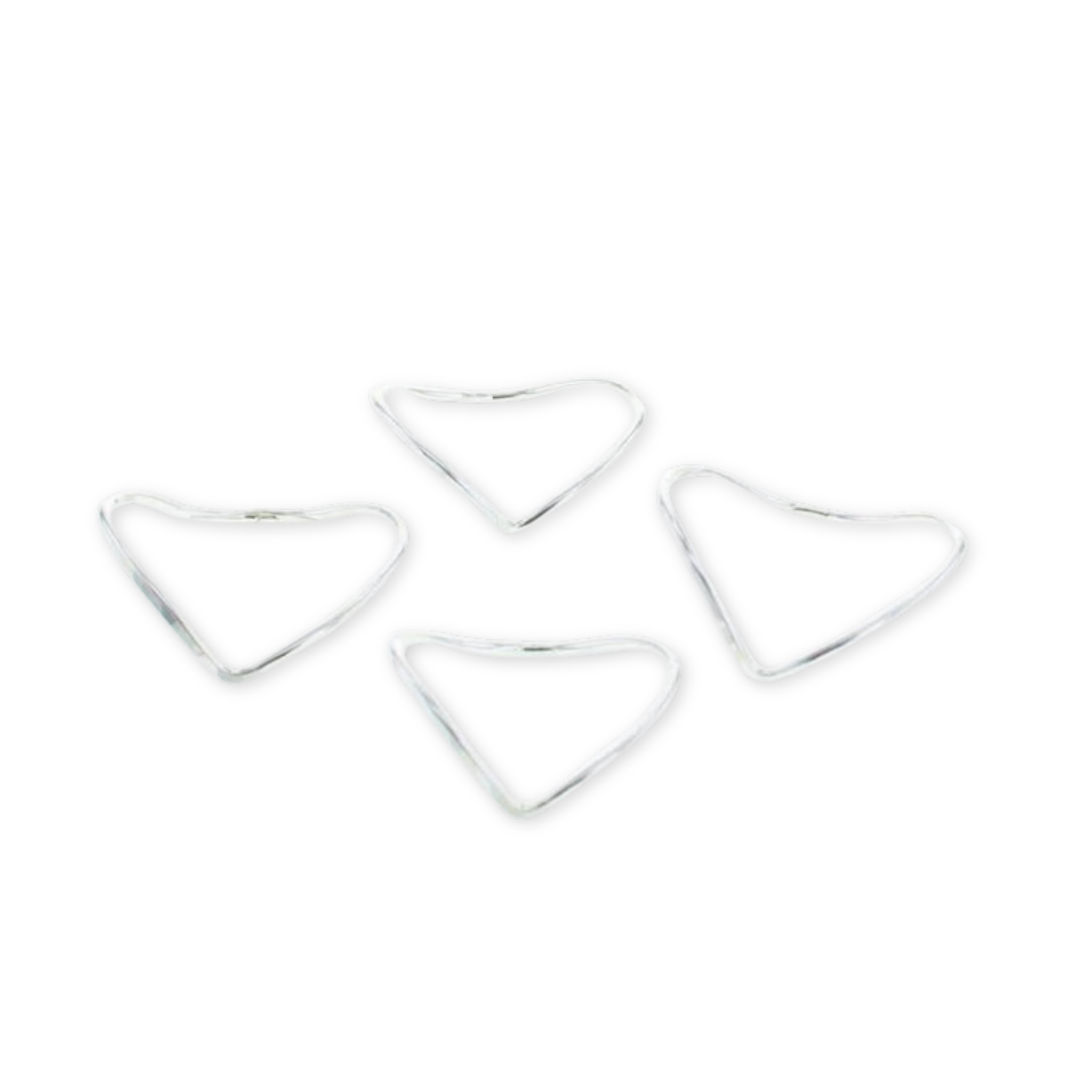 set of four midi stacking rings in the shape of a chevron