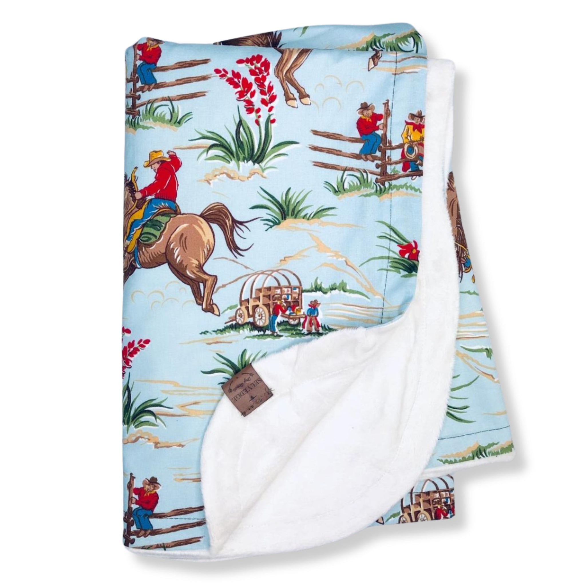 Cowboy Baby Boy Bamboo Stroller Blanket