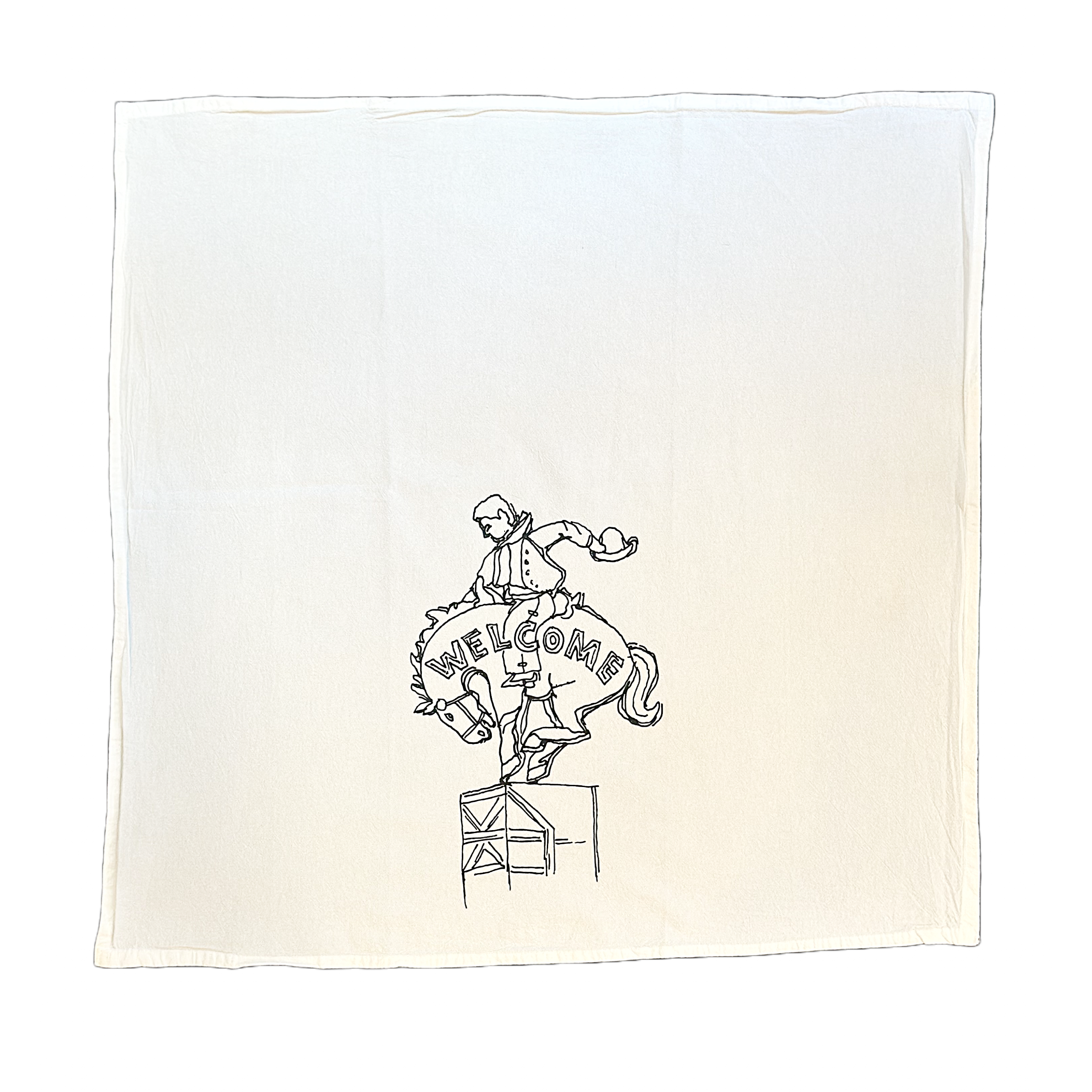 Cowboy Bar Sign Tea Towel