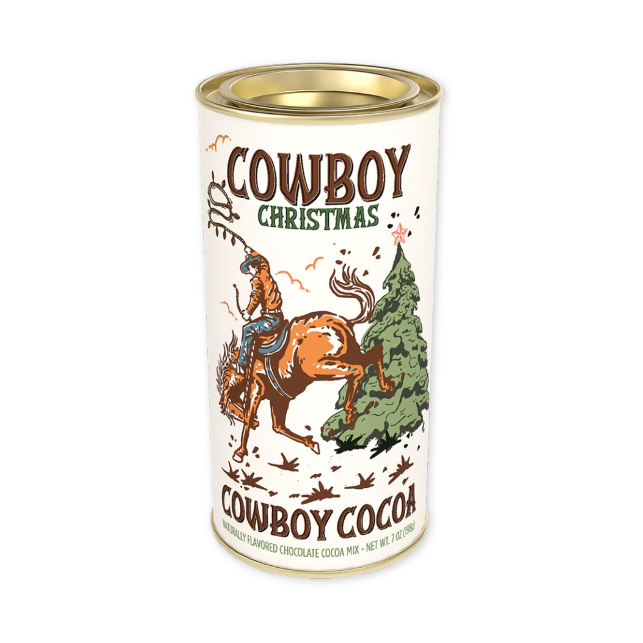 Hot cocoa with a western Christmas theme illustration design.