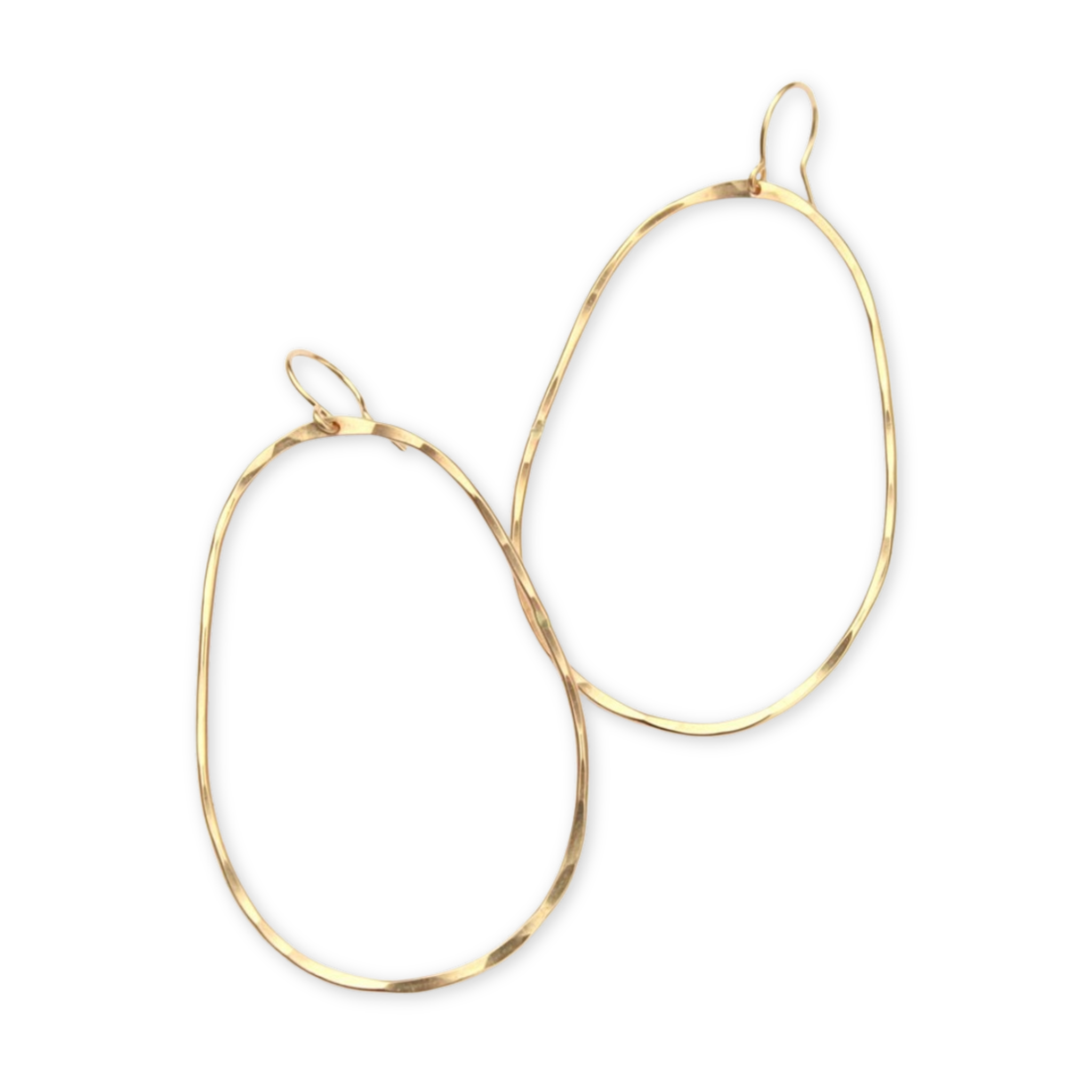 hand forged open oval earrings