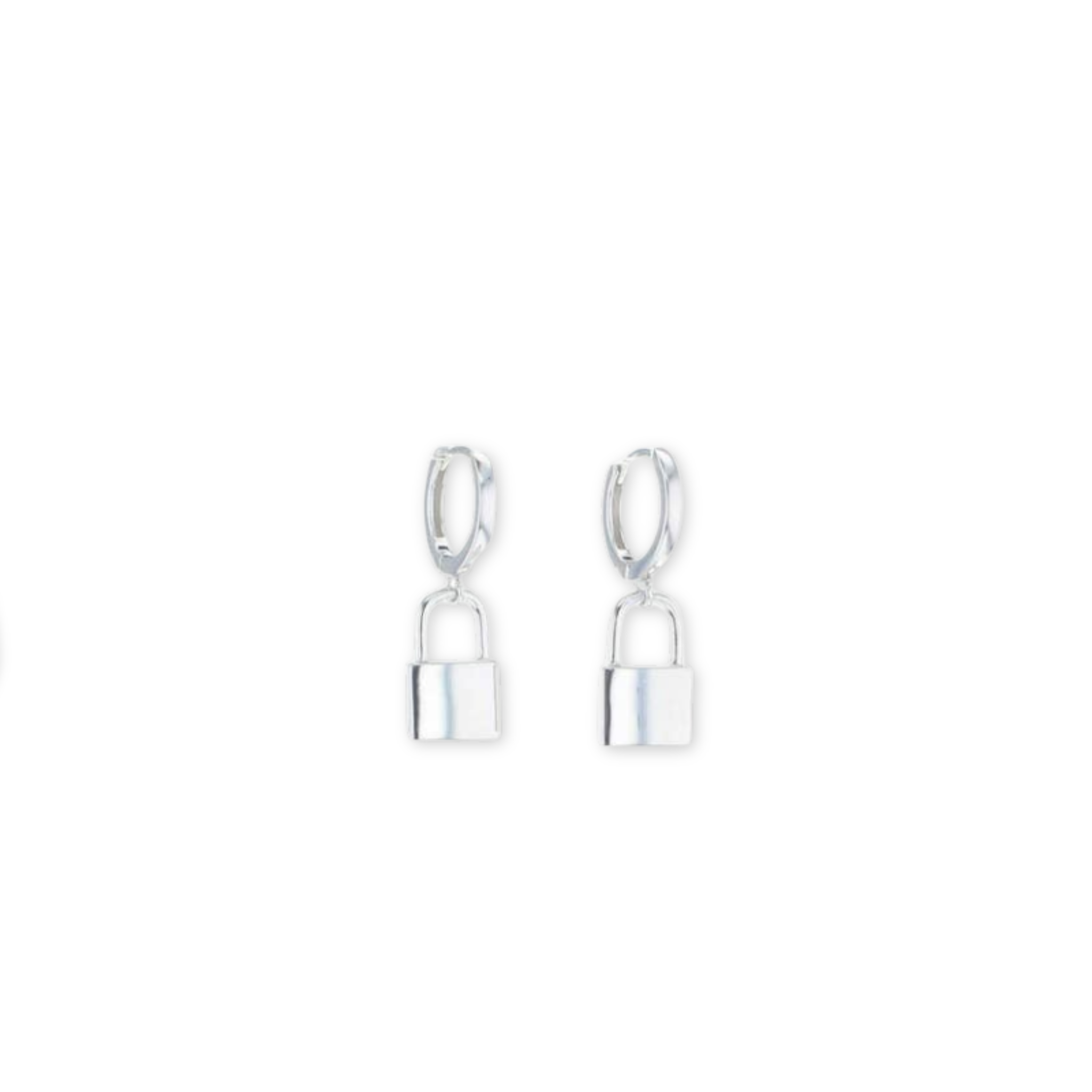small hoop earrings with hanging locks