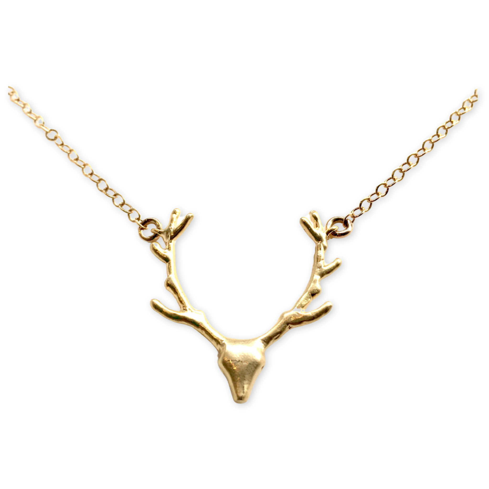 gold chain with a deer head
