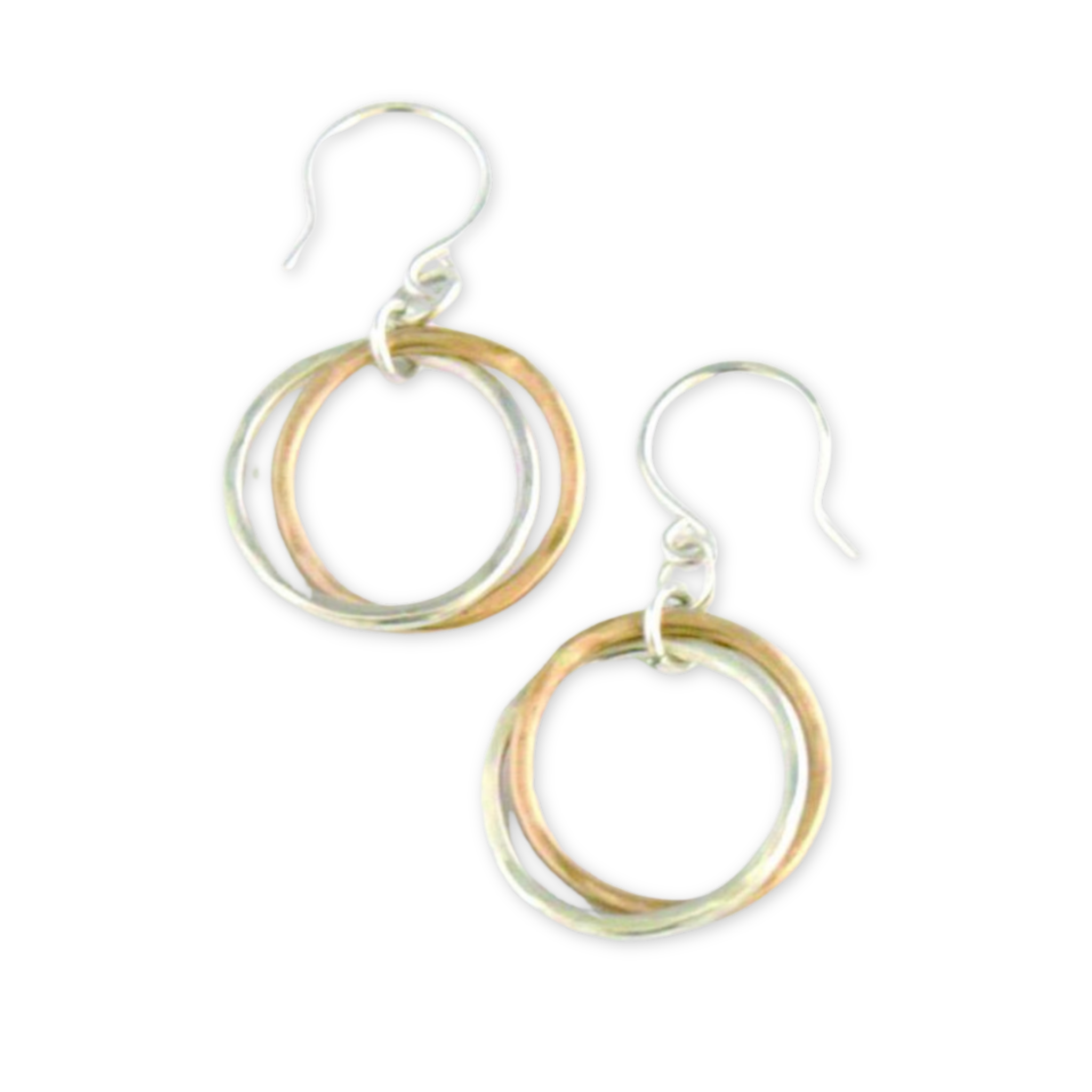 earrings with two hammered circles