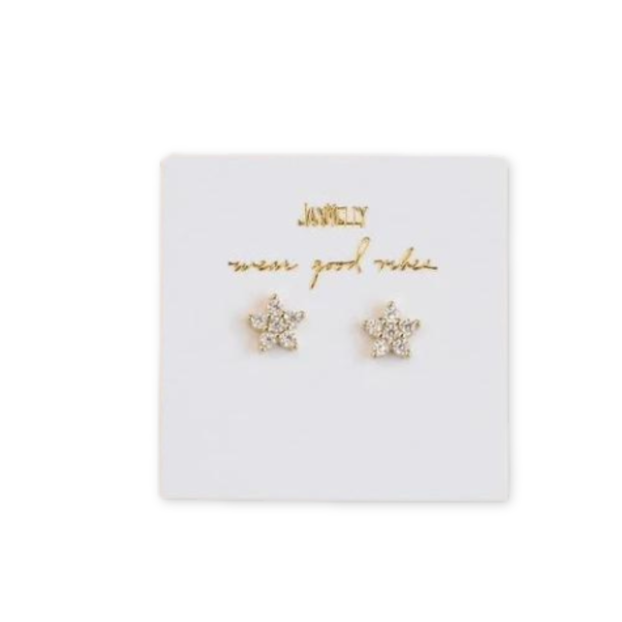 flower shaped studs made from cubic zirconia stones
