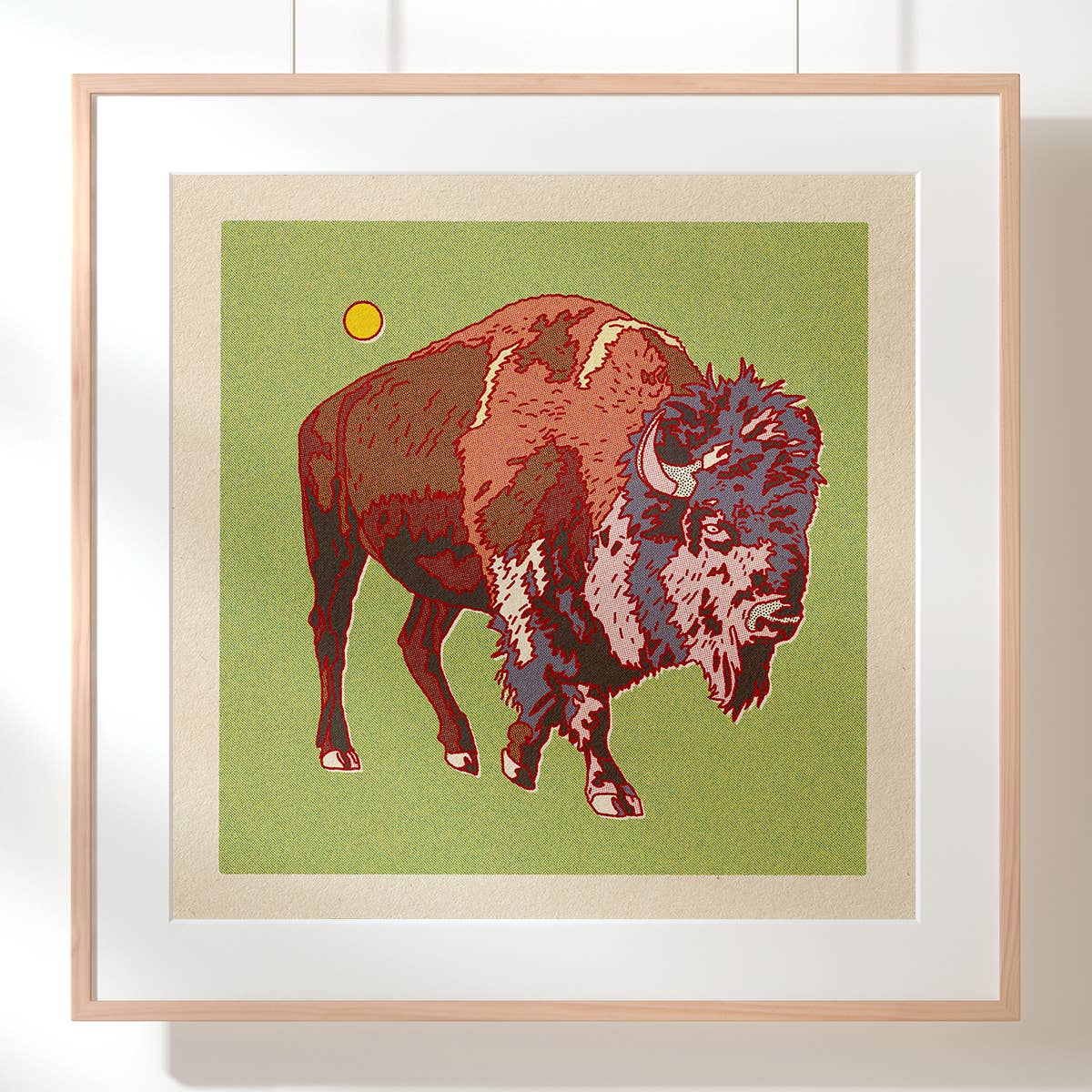 Bison Print Framed