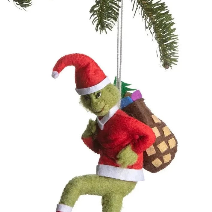 Grinch Santa Ornament