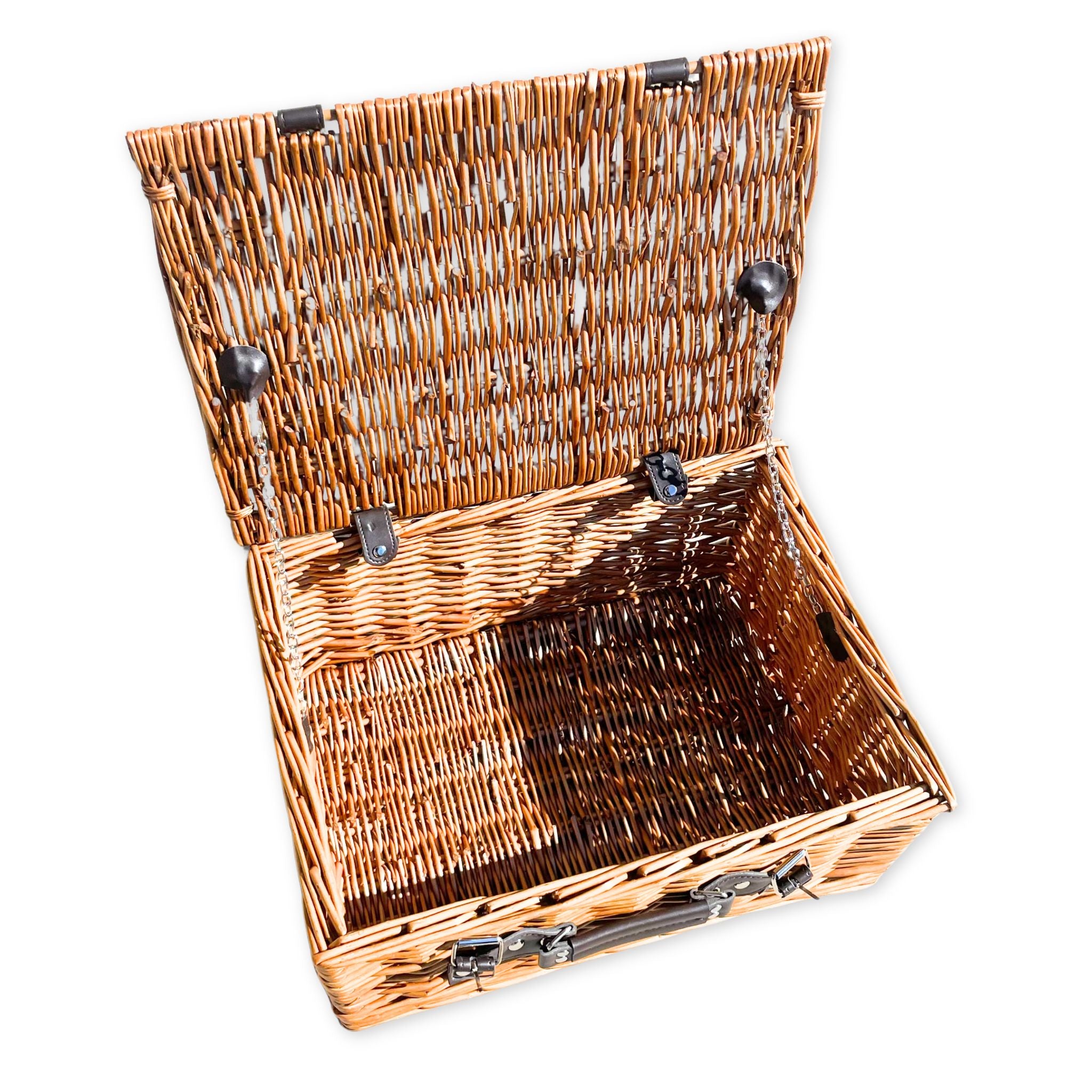 Brown Hamper Wicker Basket Open