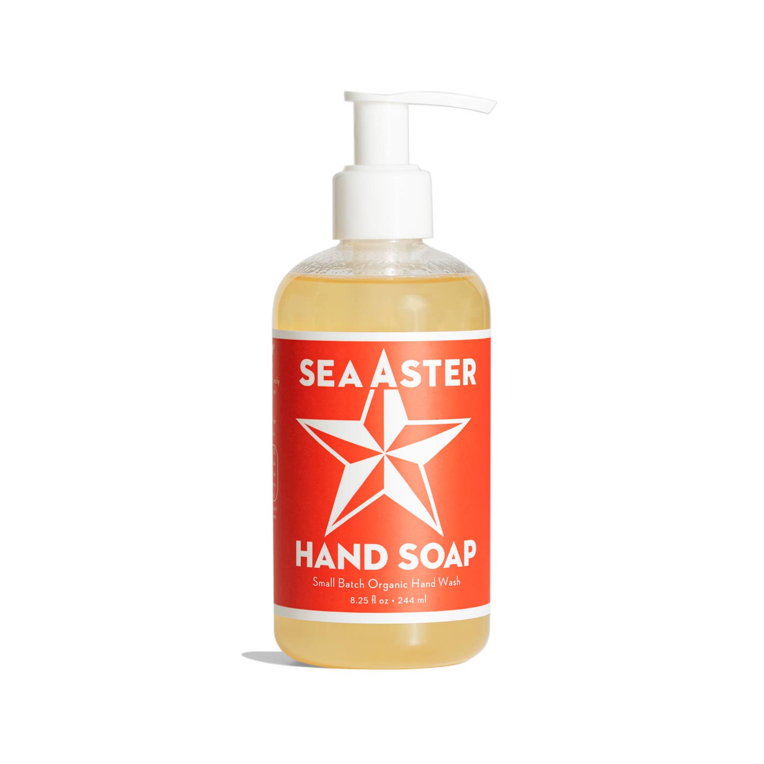 Bottle of Sea Aster hand soap on a white background
