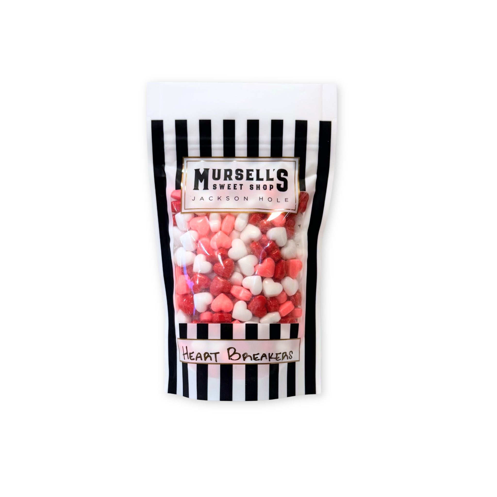 Bag of sweet heart candy.