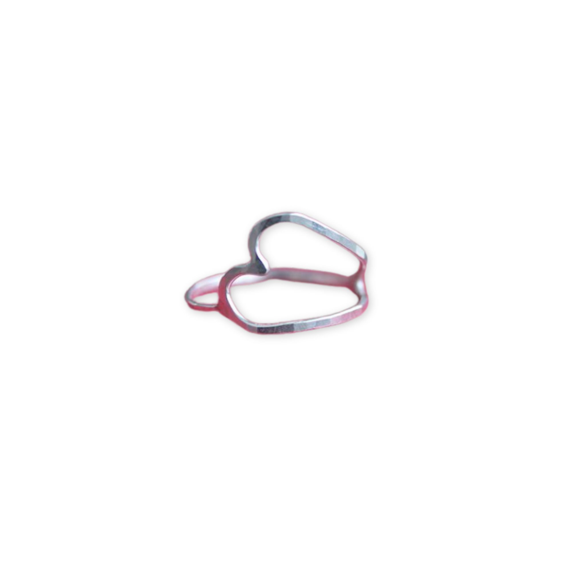 modern stackable hammered heart ring