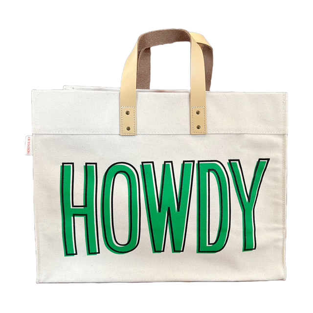 Howdy Tote - Green Outline