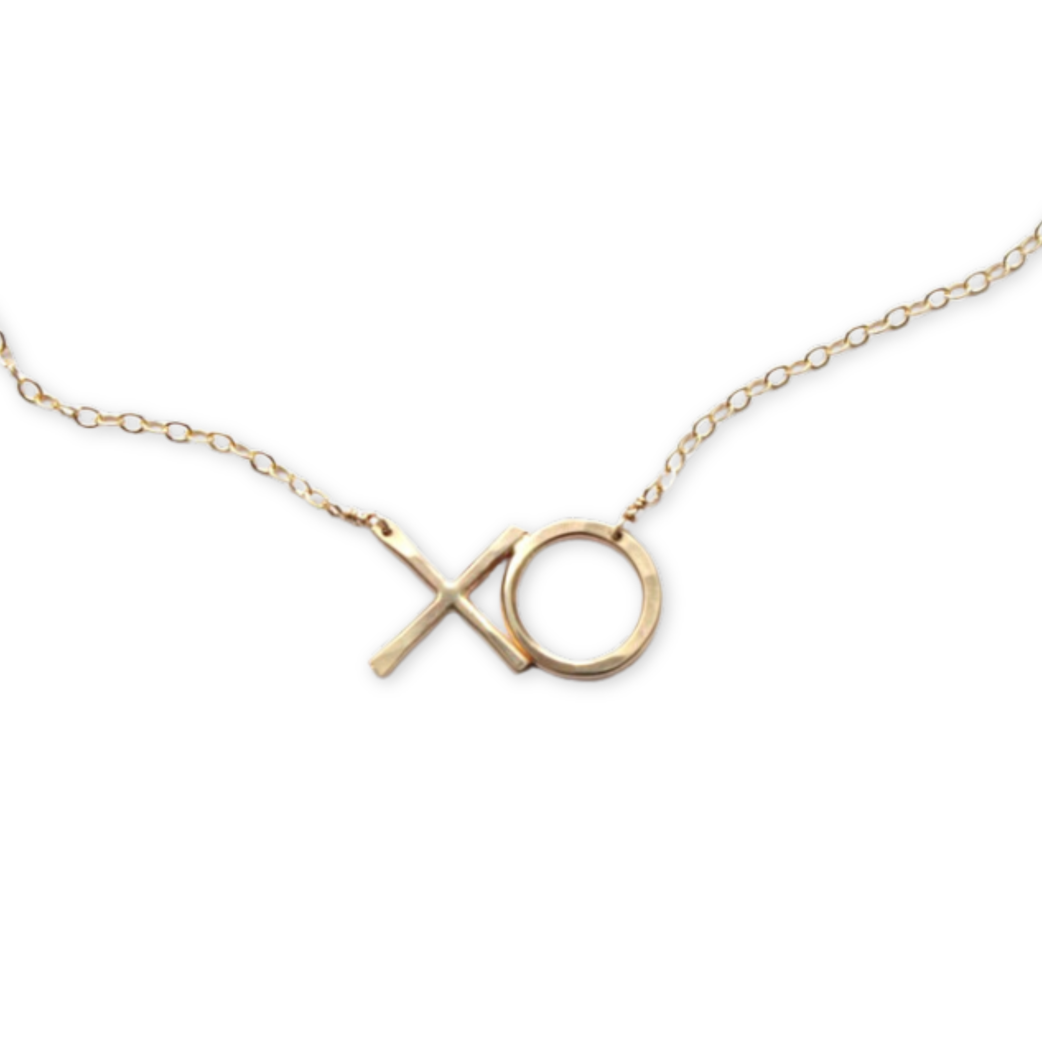 necklace with letters x and o pendant