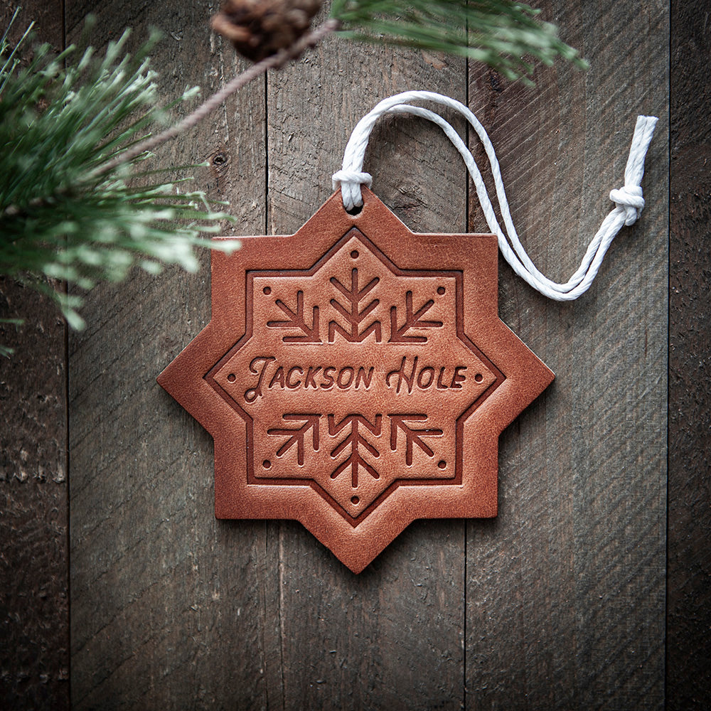 Jackson Hole Leather Ornament Snowflake