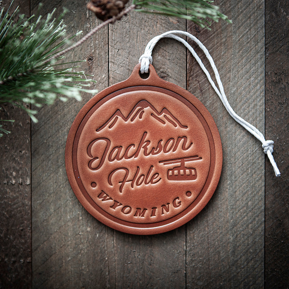Jackson Hole Leather Ornament Circle