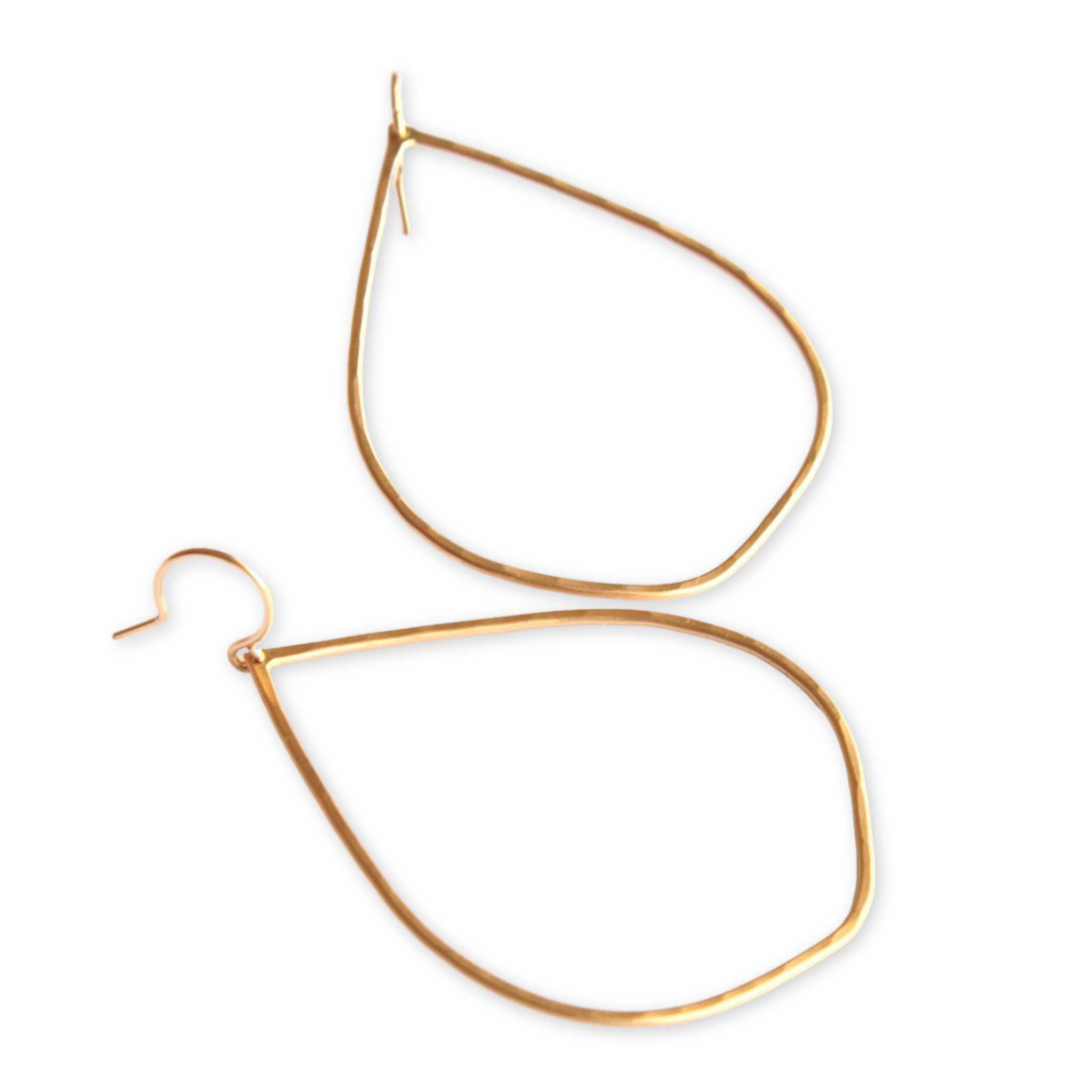 gold leaf shaped hoop earrings