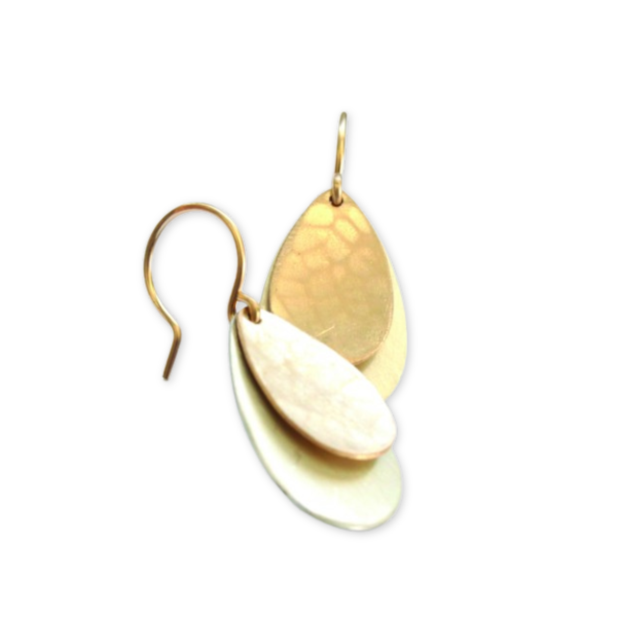two tear drops on wire earrings