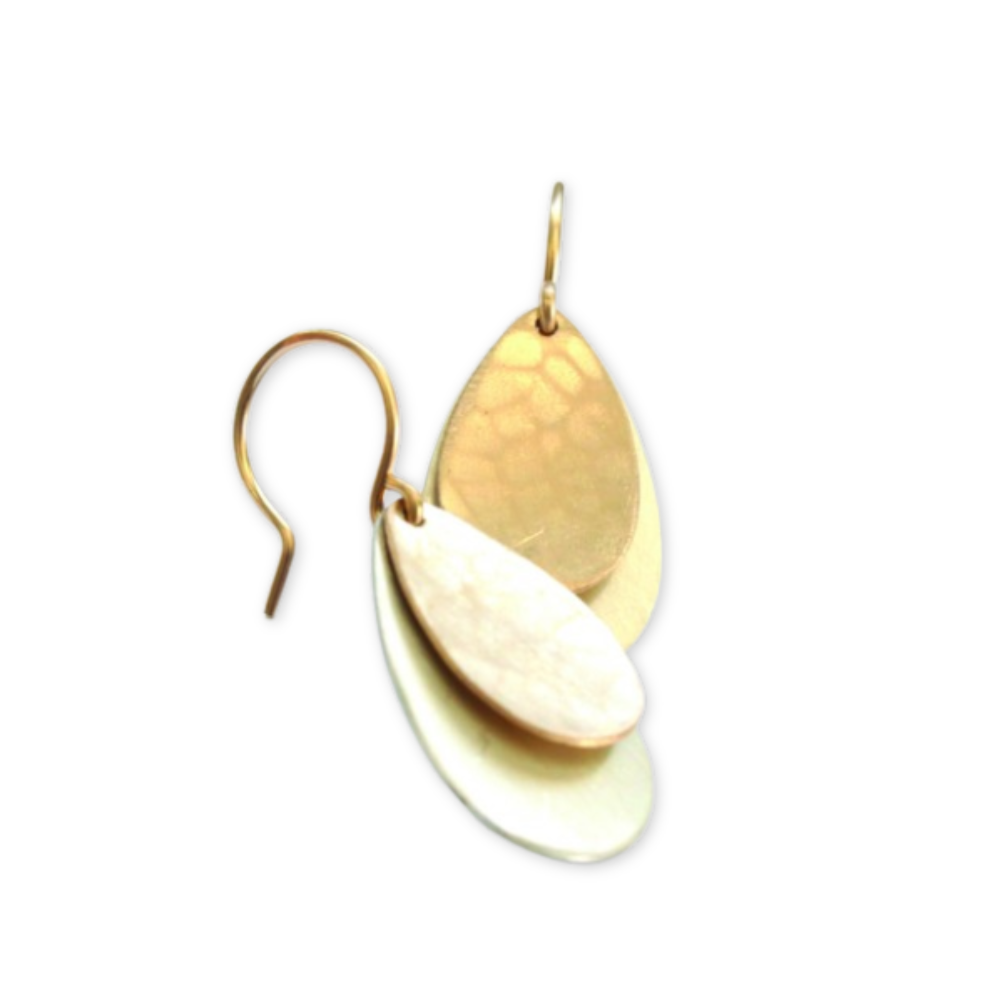 two tear drops on wire earrings 