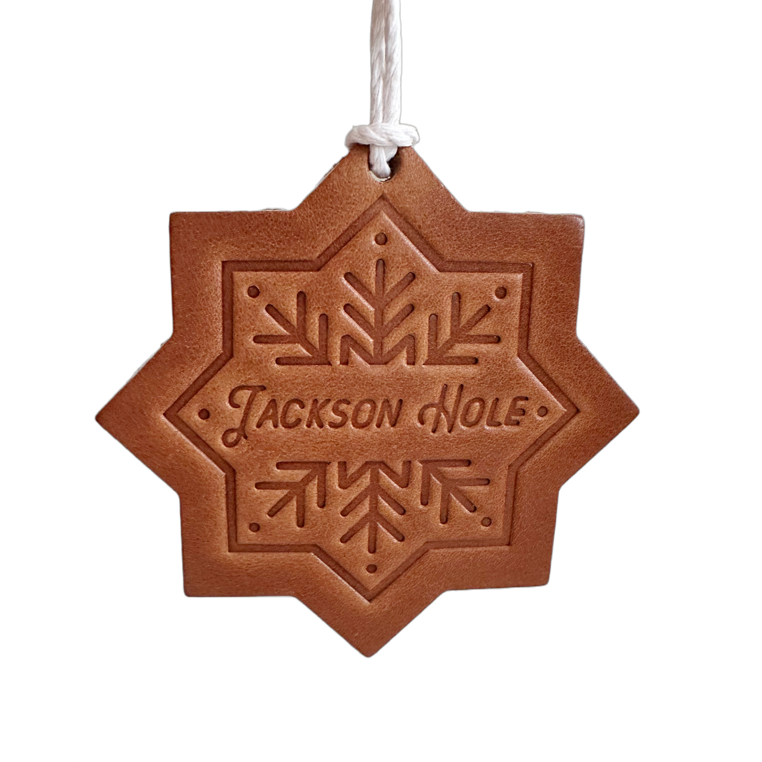 Jackson Hole Leather Ornament Snowflake