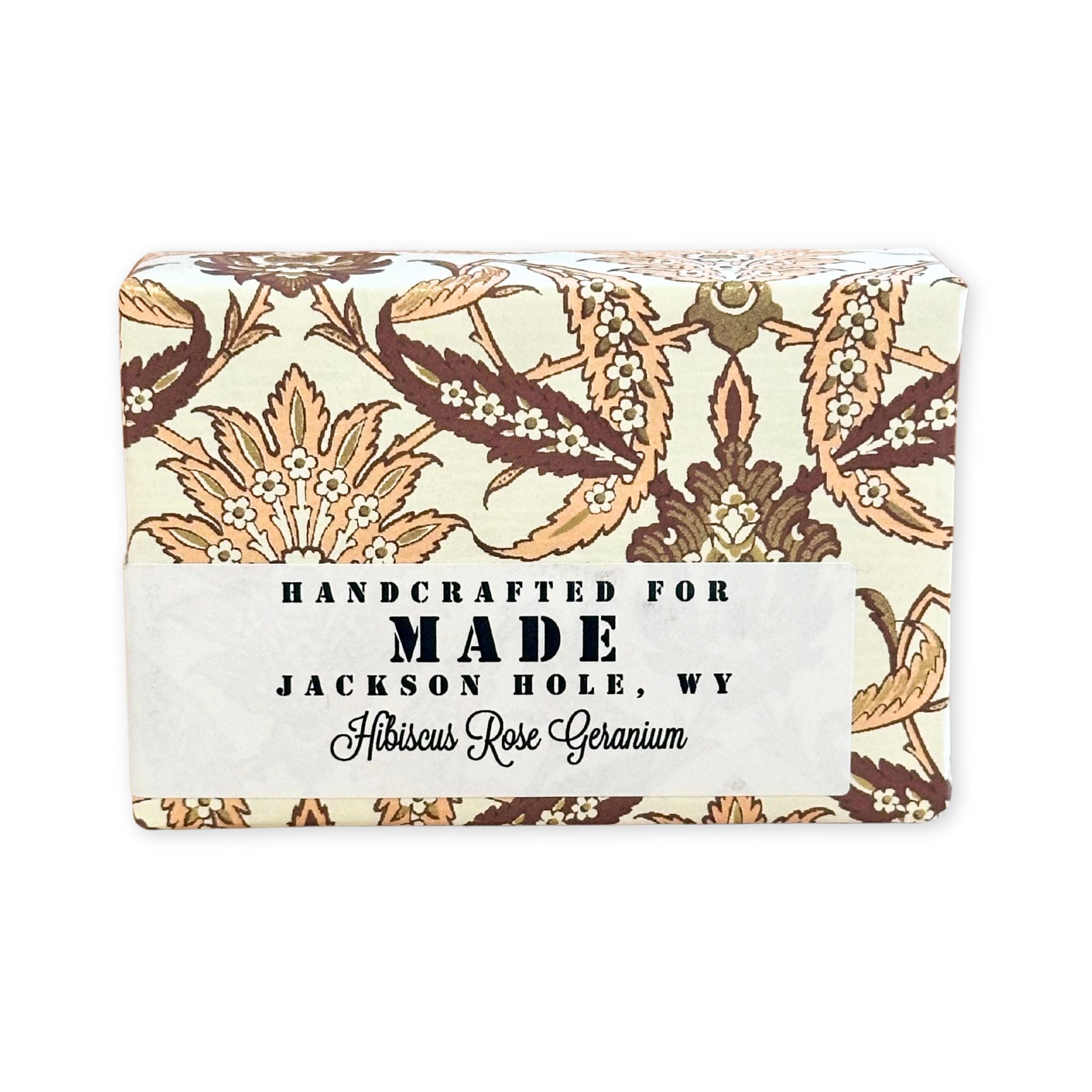 hibiscus rose and geranium scented bar soap