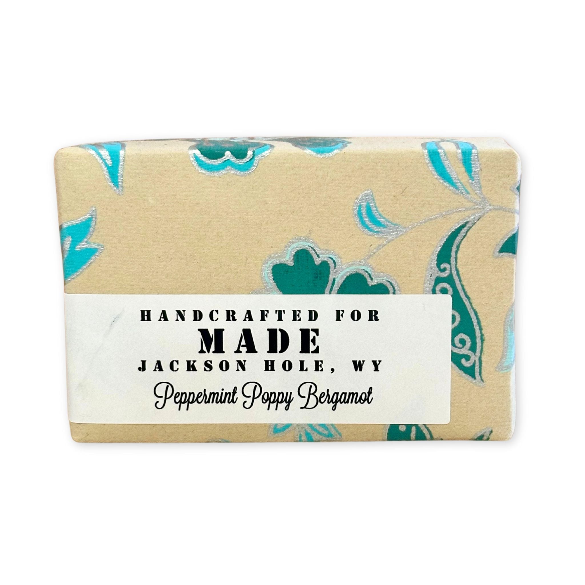 peppermint poppy and bergamot scented bar soap