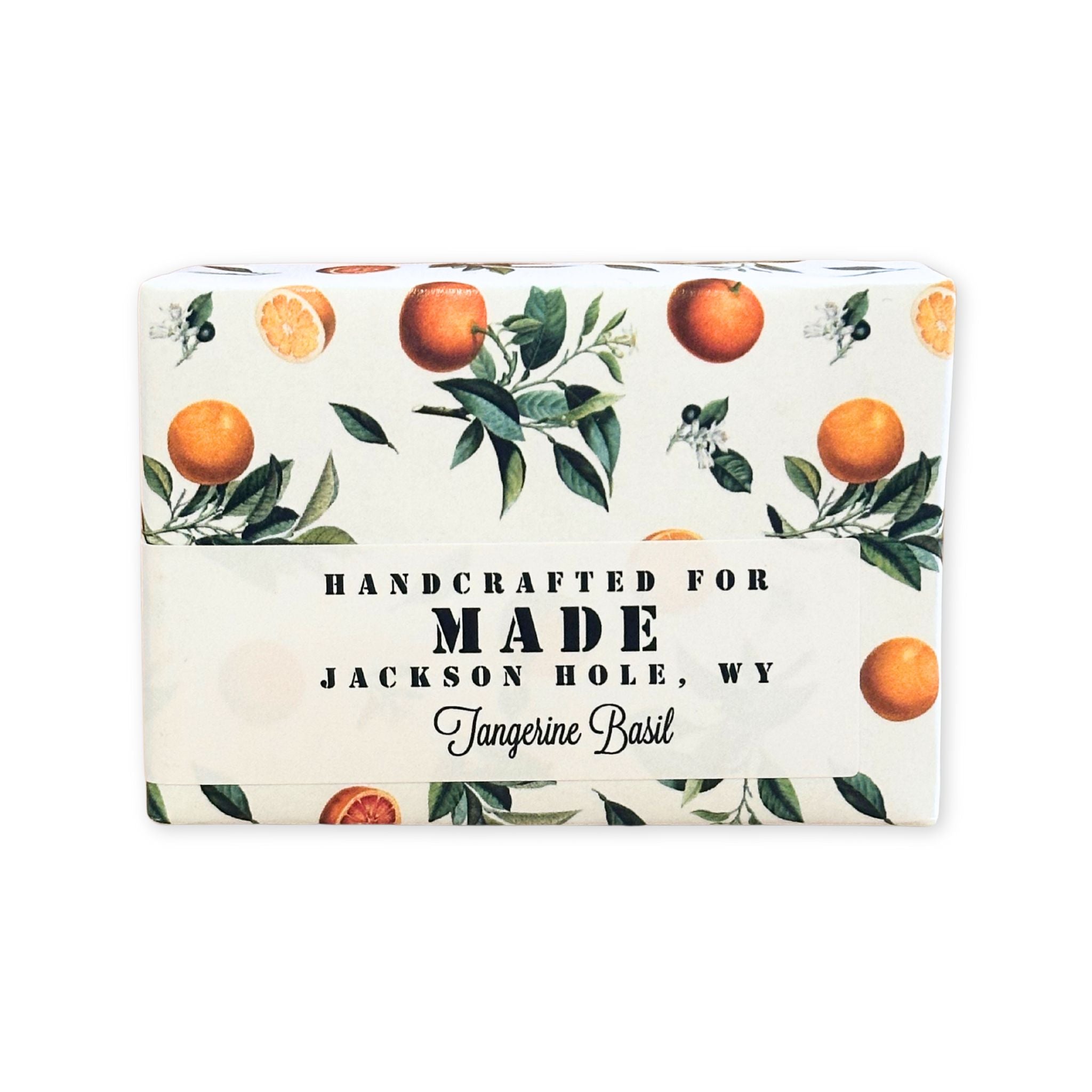 tangerine and basil scented bar soap