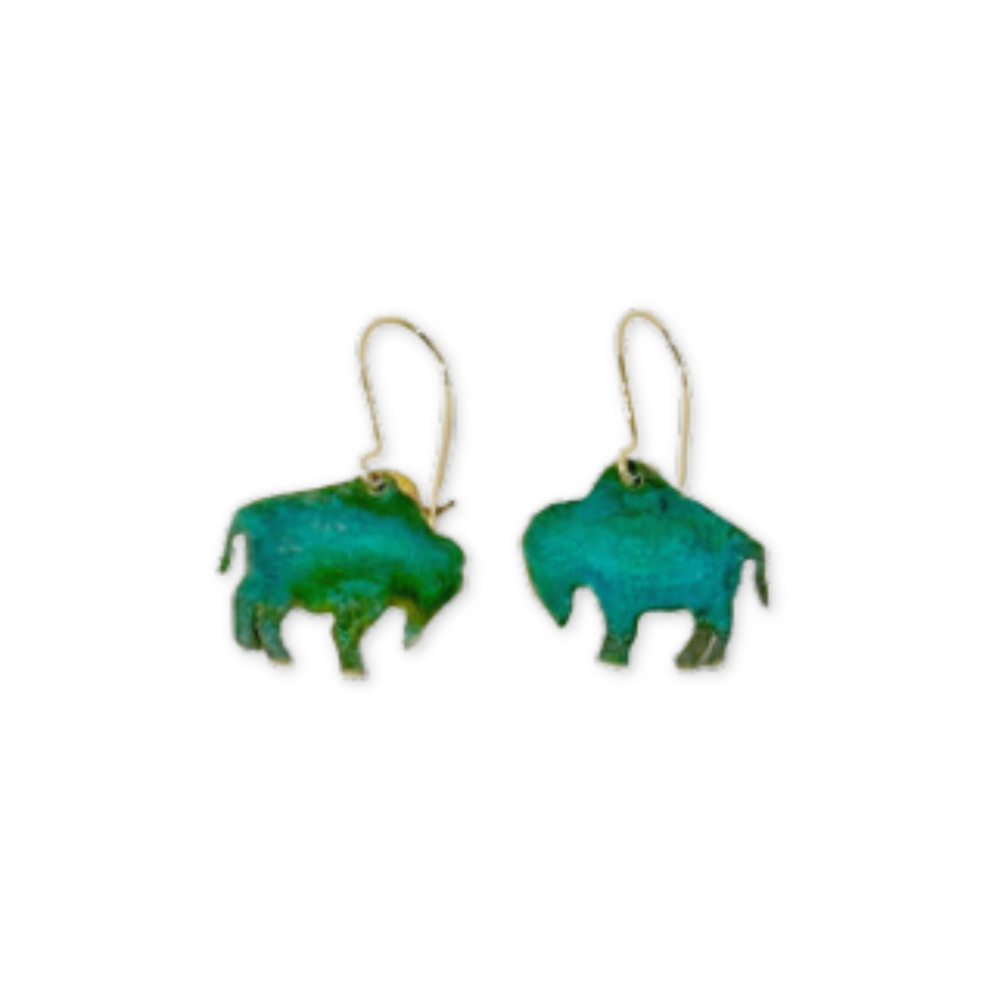 turquoise colored bison shaped earrings