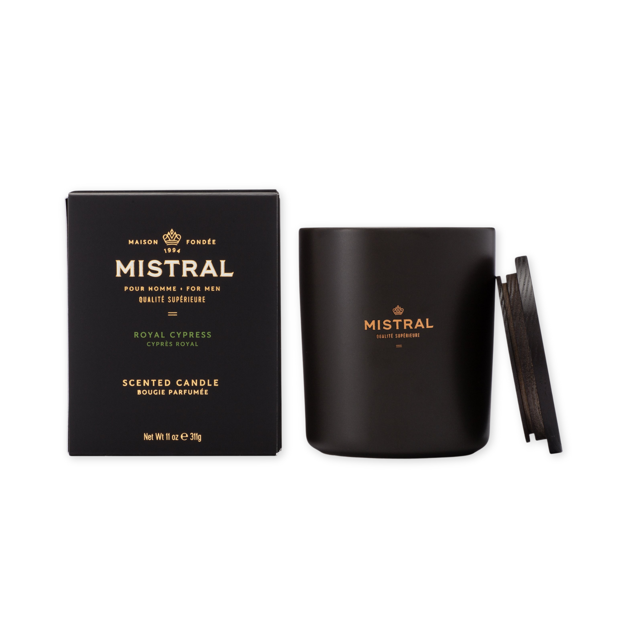 mint bergamot vetiver and cedar scented candle