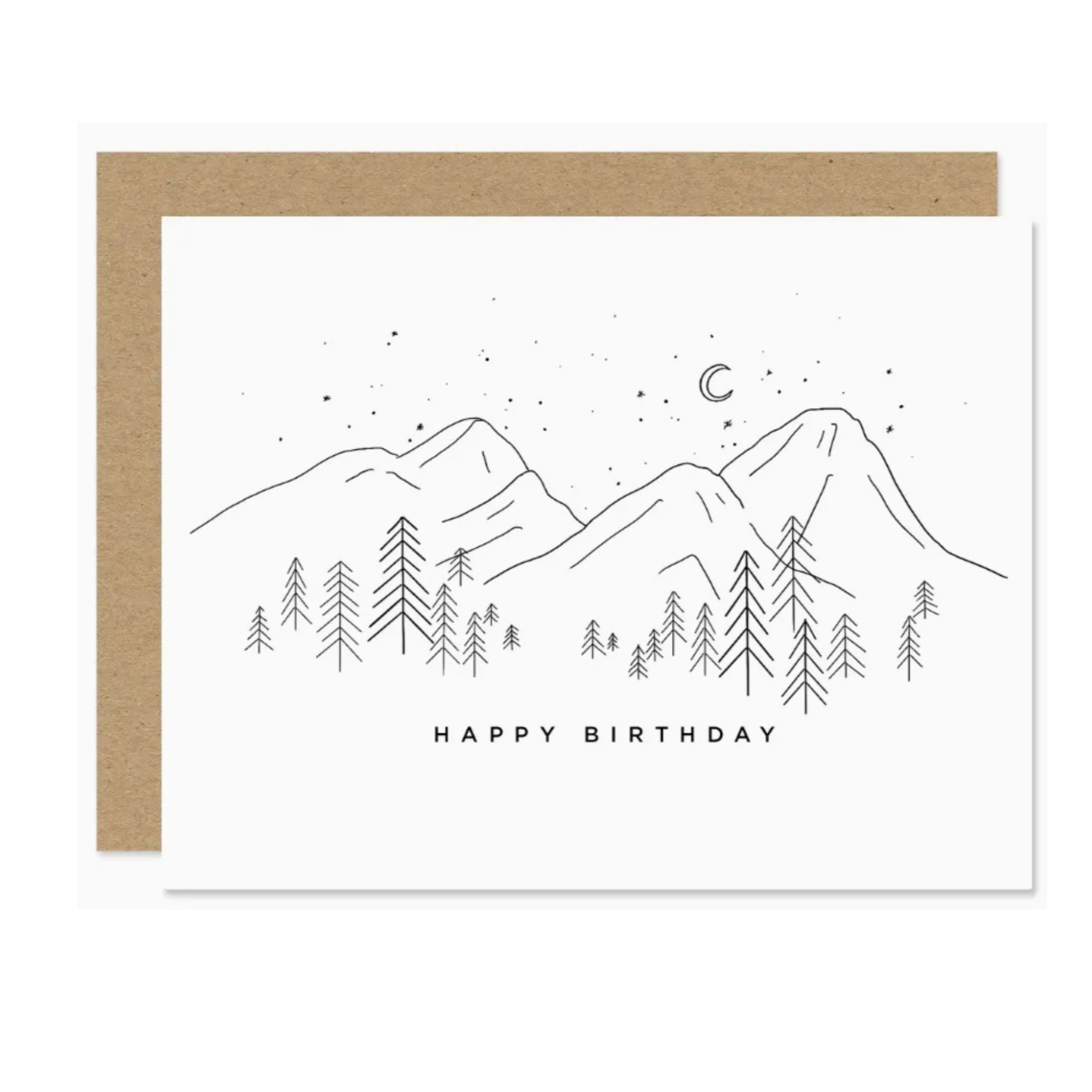 Birthday Card Mountain Drawing