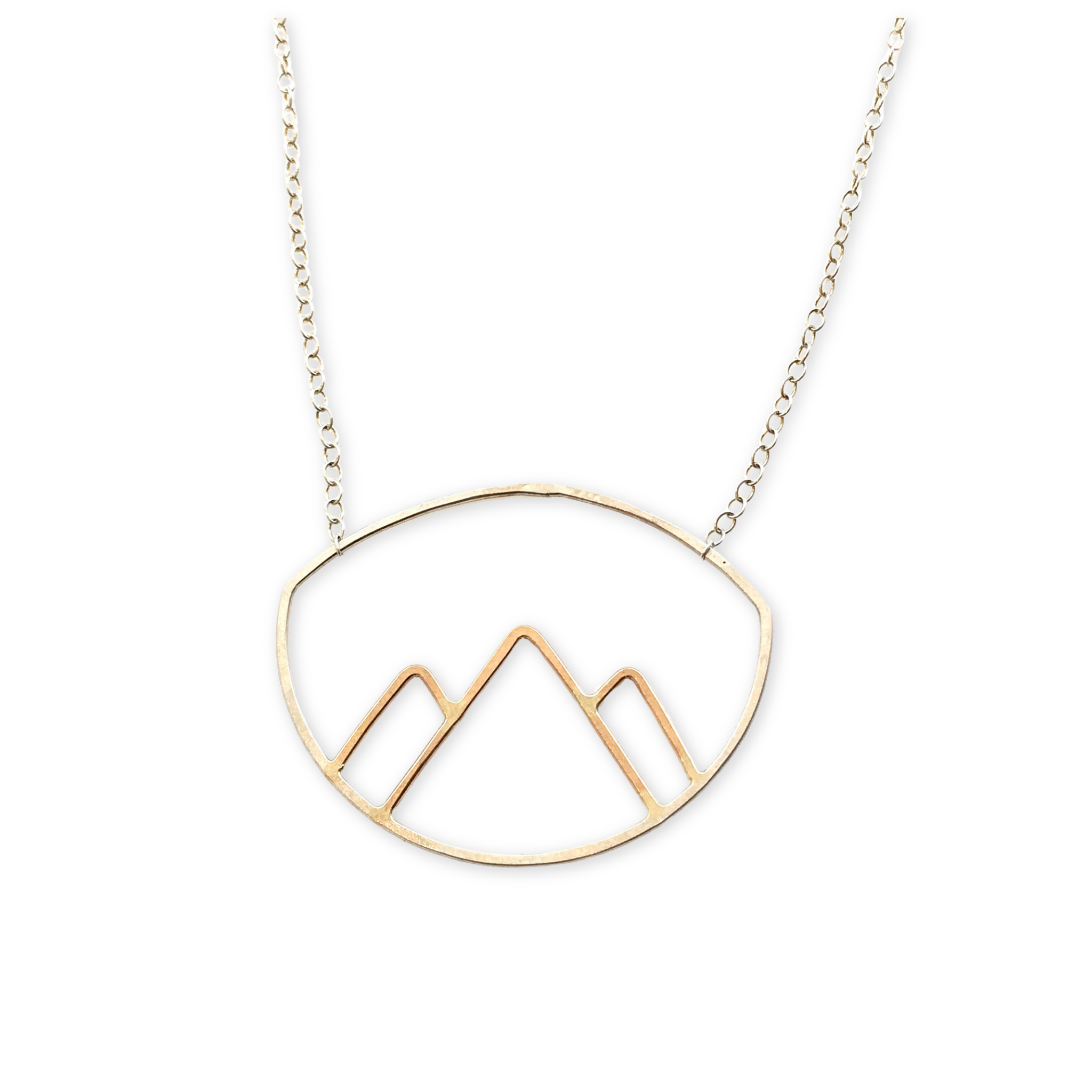 necklace with hammered mountain range