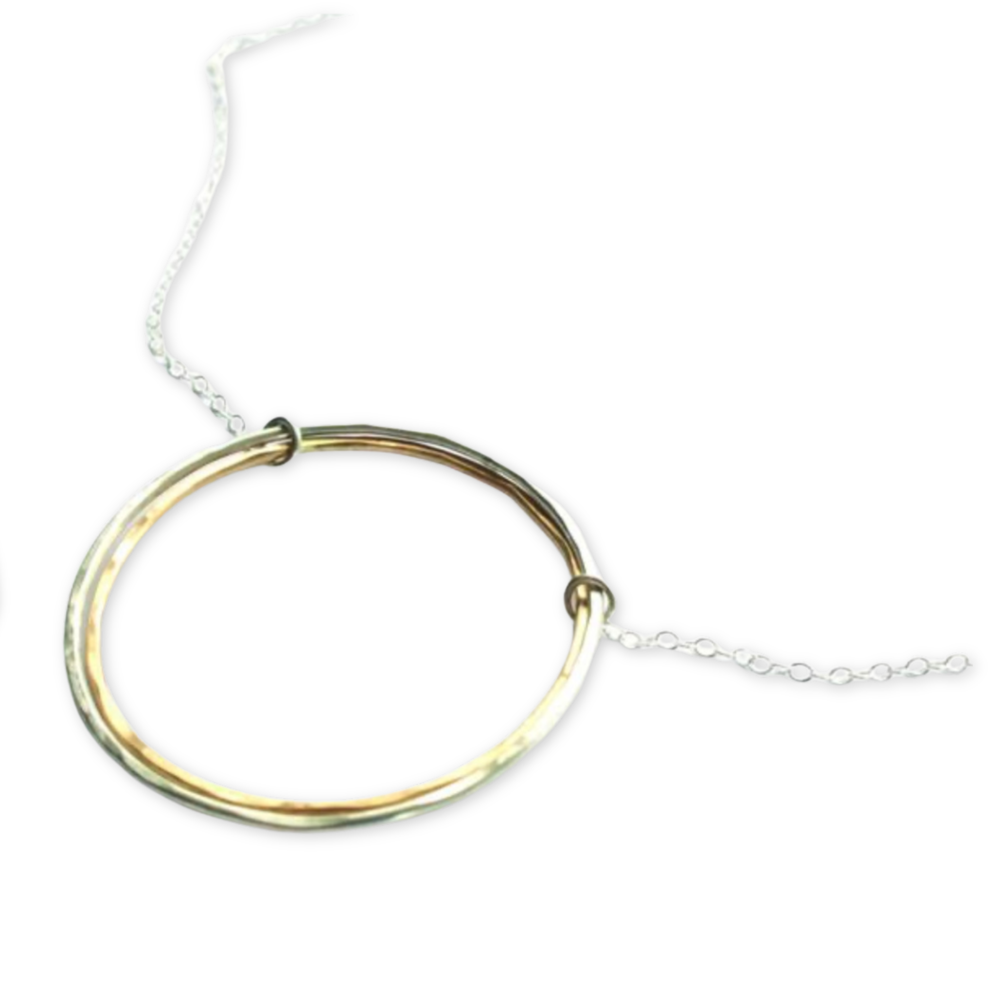 simple chain necklace with large open circle pendant