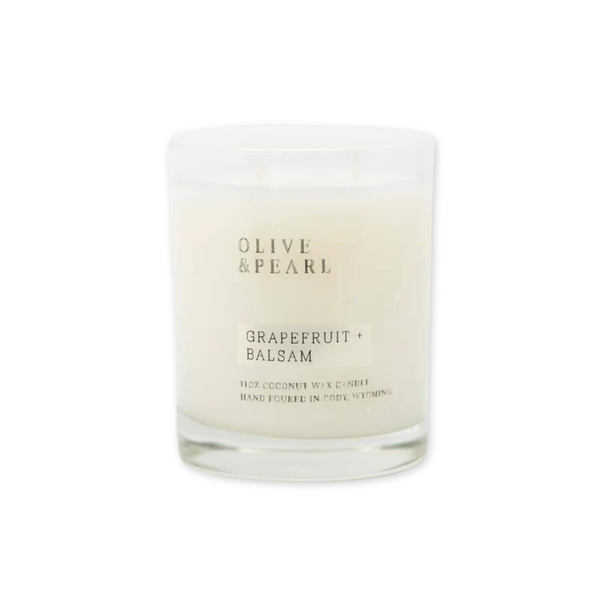 grapefruit and balsam scented candle