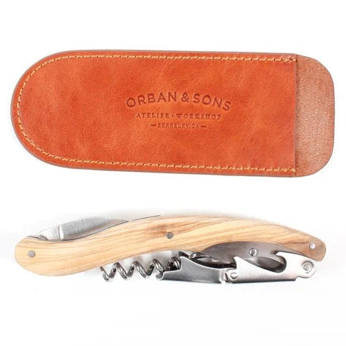 Large Corkscrew With Leather Pouch