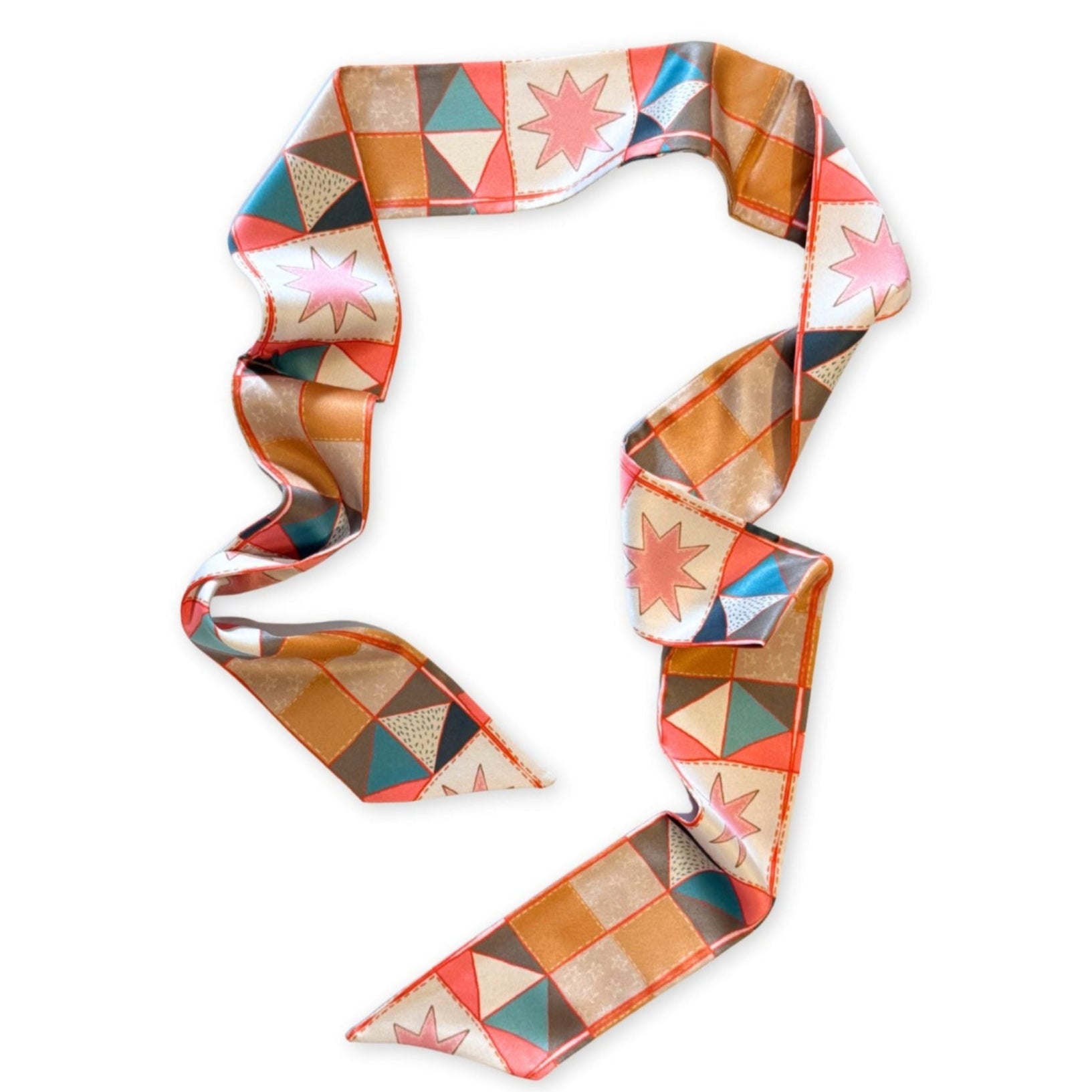 Colorful geometric patterned Twilly