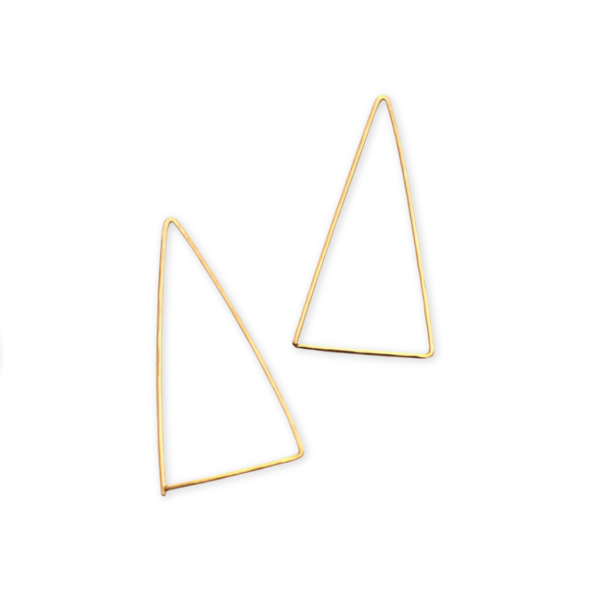 triangle shaped threader hoop earrings