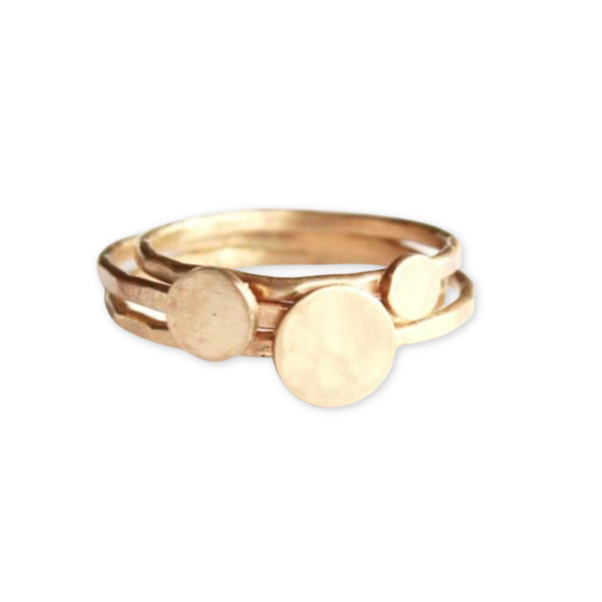 three ring stacking set with different sized polka dots sized