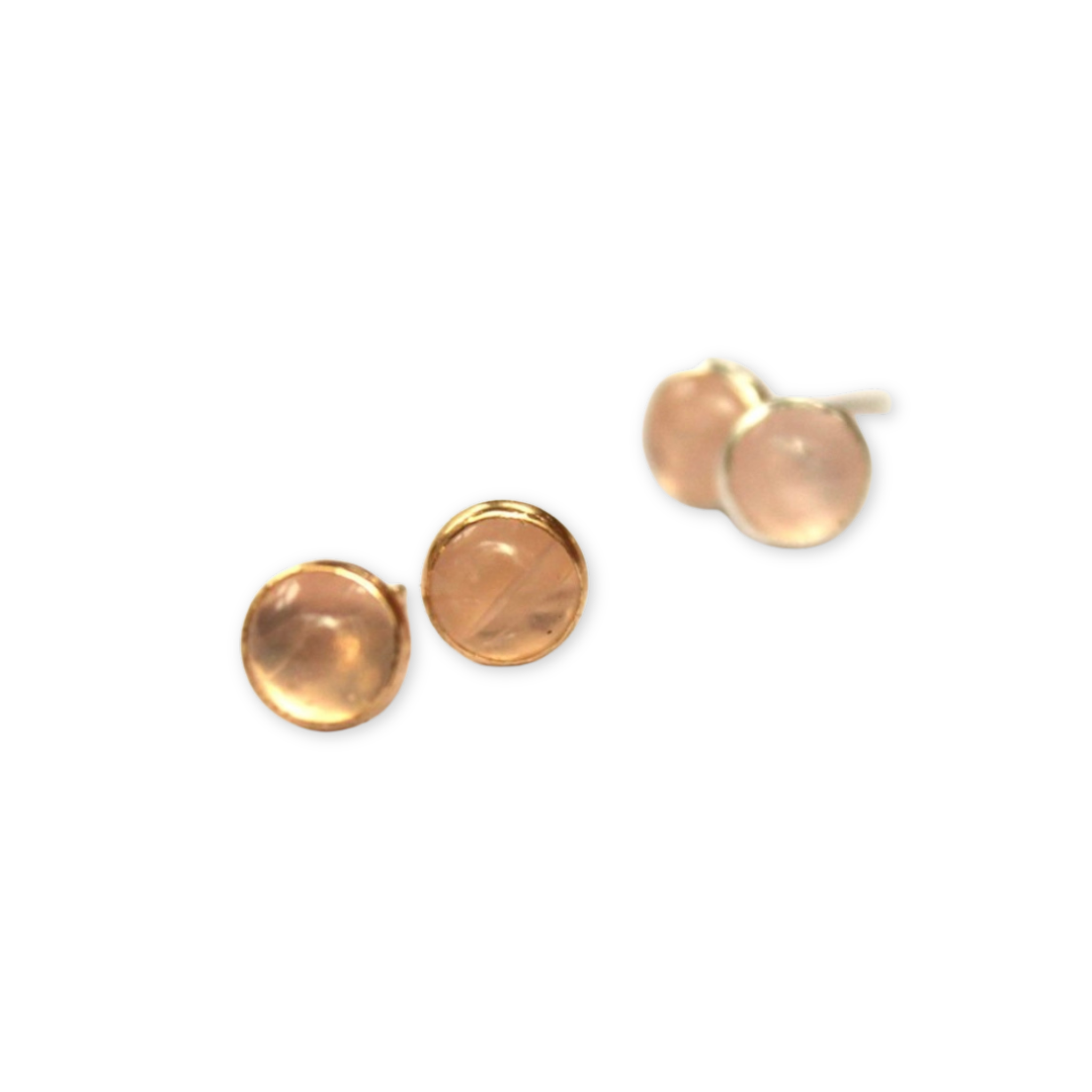 rose quartz studs