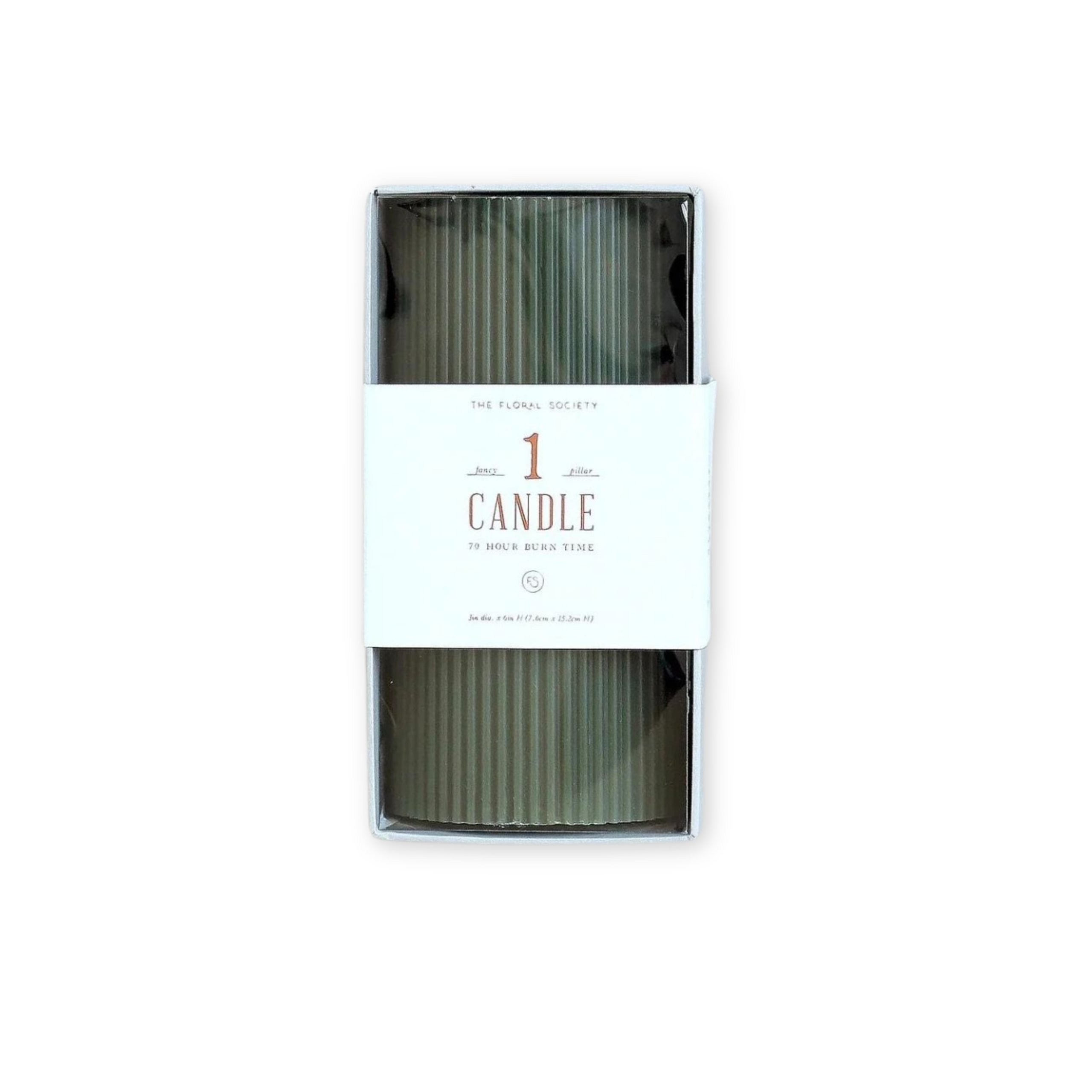 Fancy Ribbed Pillar Candle - The Floral Society